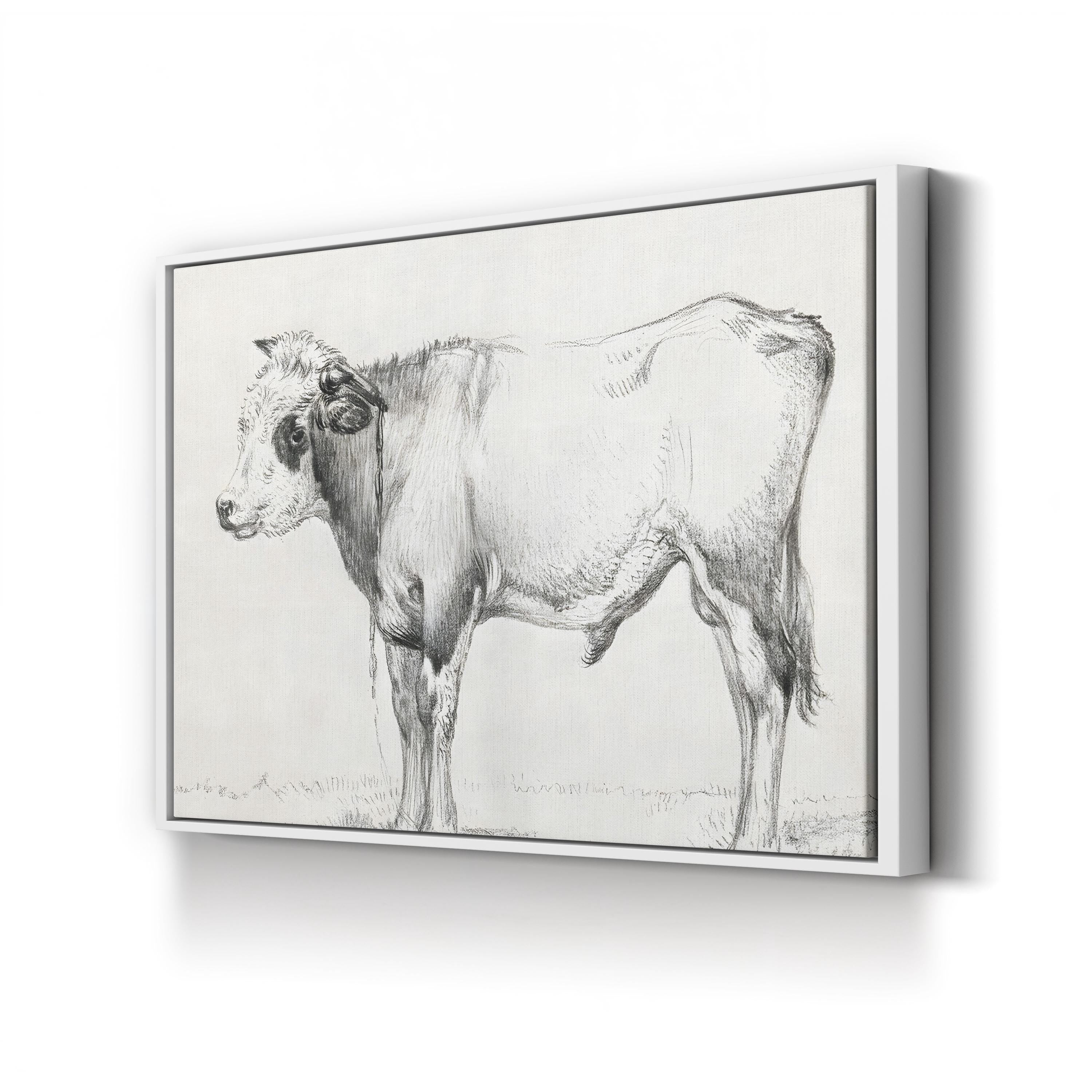 Bernard’s Bull Renderings Black and White Rustic III Wall Art by Jean Bernard