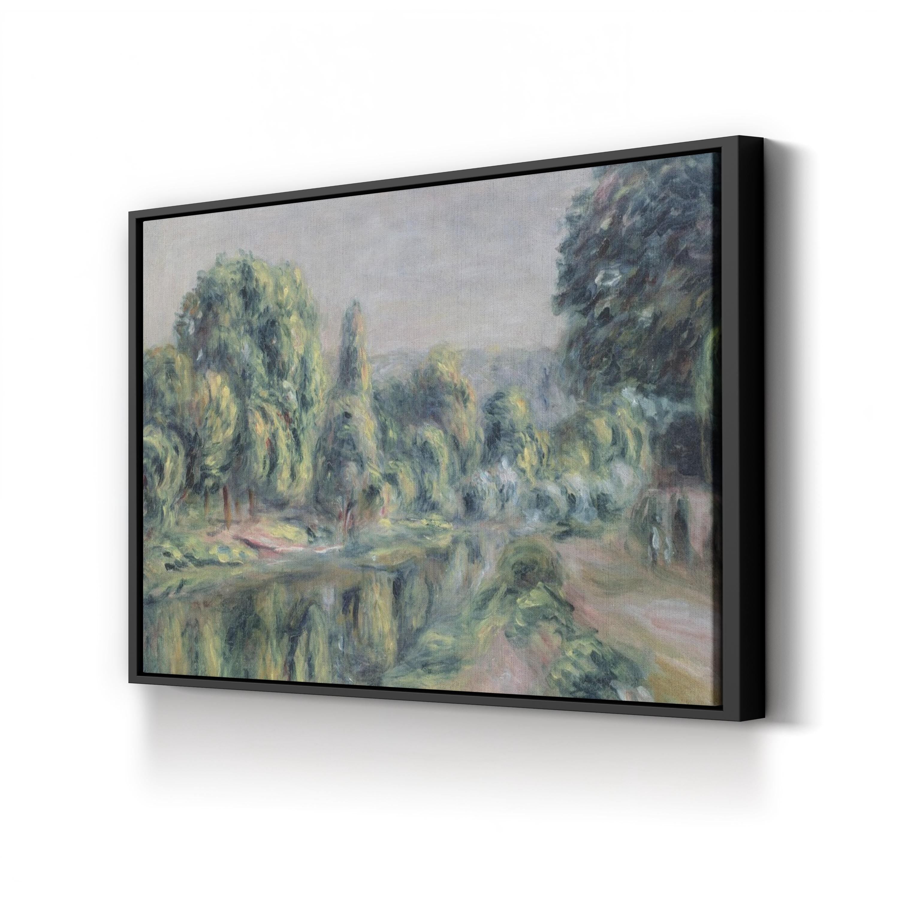The Branch at Croissy, 1911 by Pierre-Auguste Renoir canvas print in Black frame