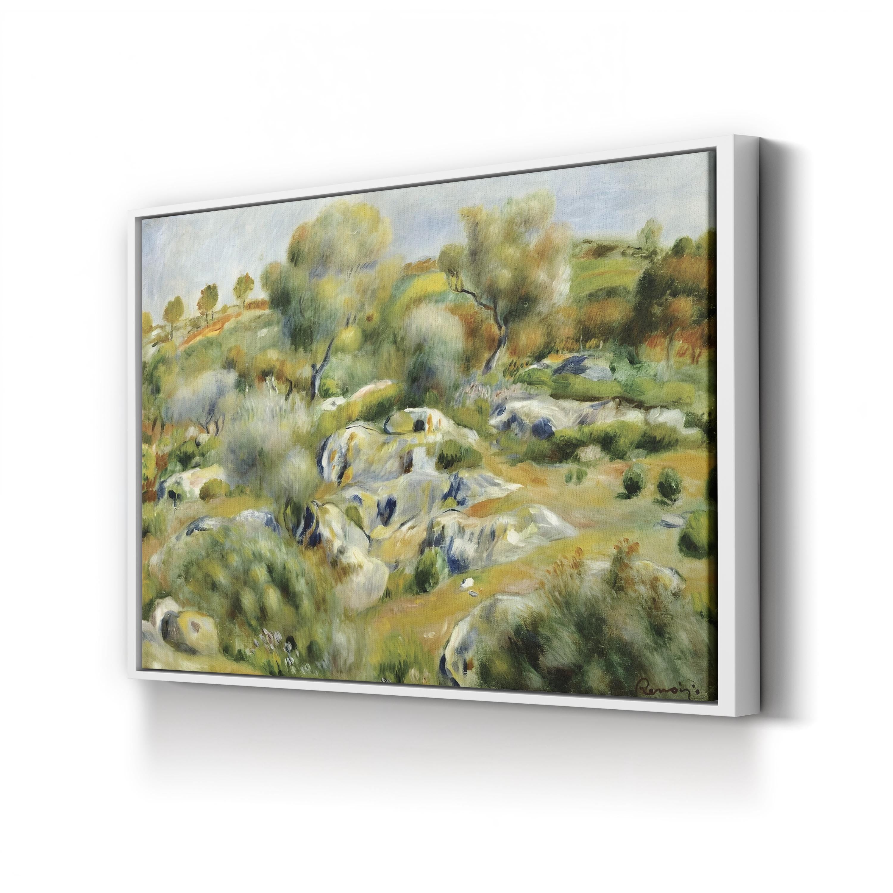 Brittany Landscape With Trees And Rocks Wall Art by Pierre-Auguste Renoir