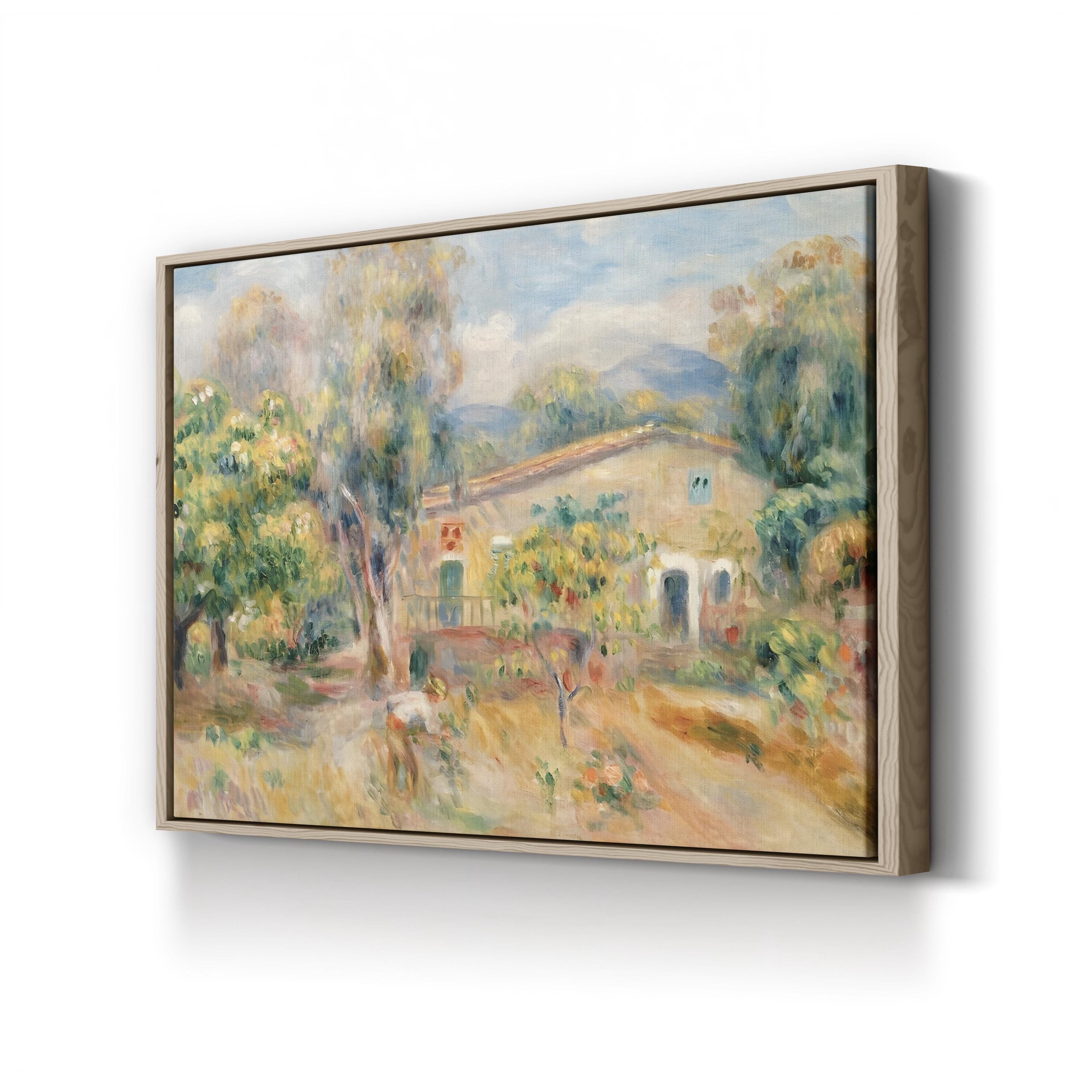 The Farm at Les Collettes, Cagnes by Pierre-Auguste Renoir canvas print in an oak frame