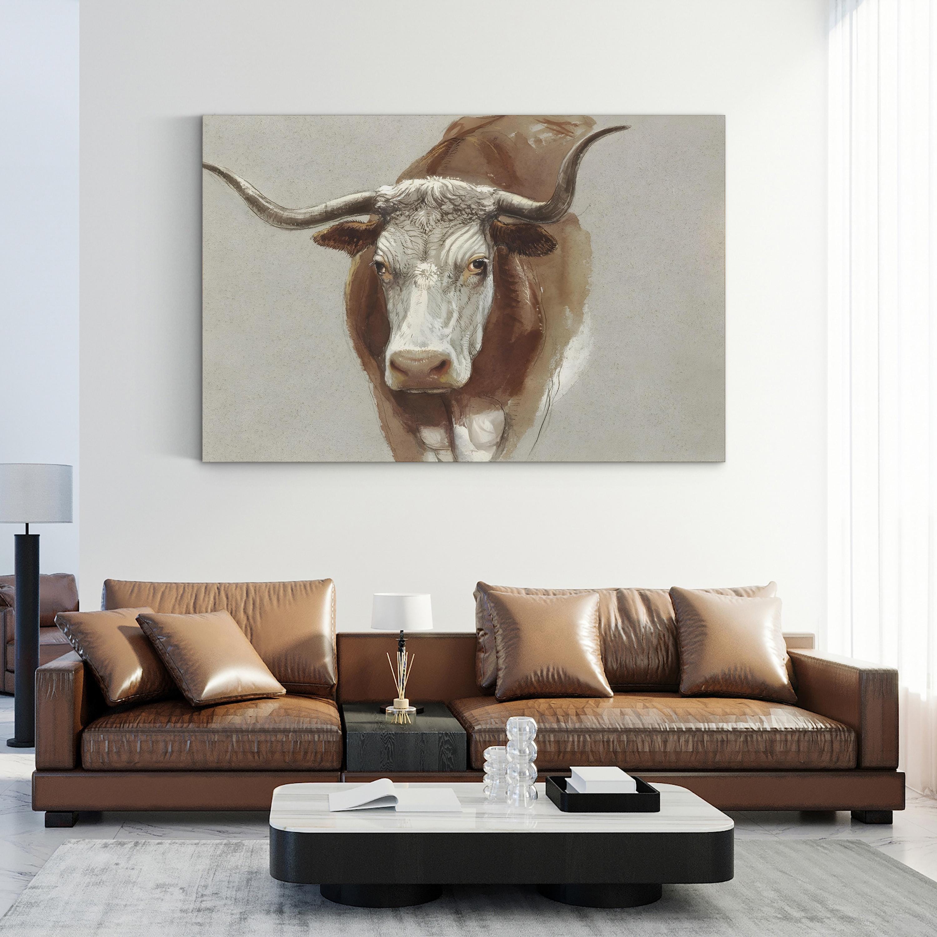 Colman Cow Portrait Study II – Vintage Animal Portrait Wall Art by Samuel Colman