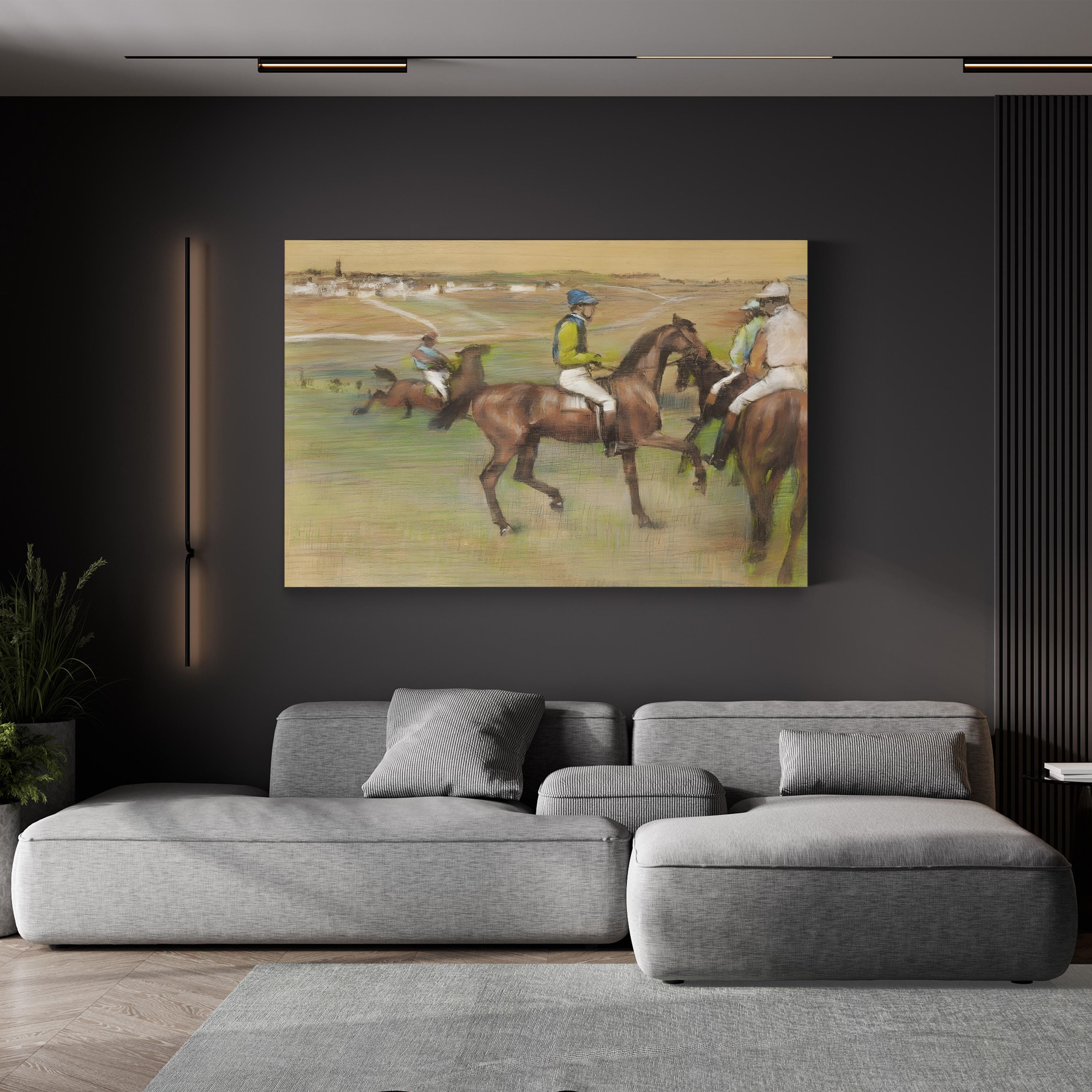 The Races IV Wall Art – Impressionist Horse Racing Canvas by Edgar Degas