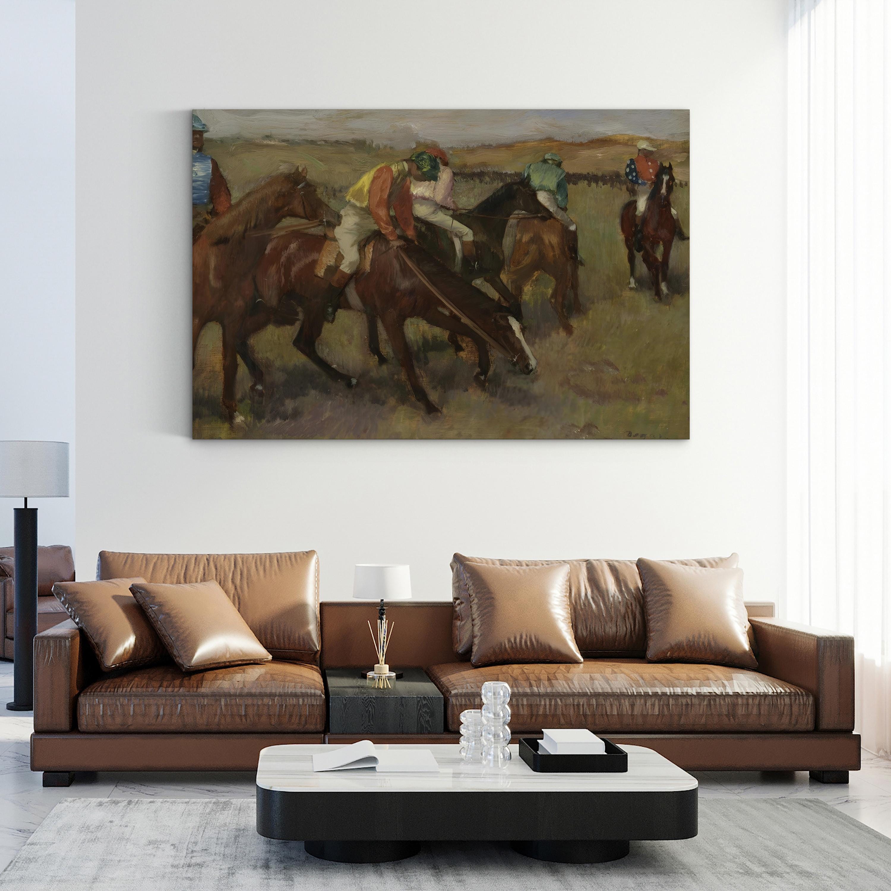 The Races VI Wall Art – Impressionist Horse Racing Scene by Edgar Degas