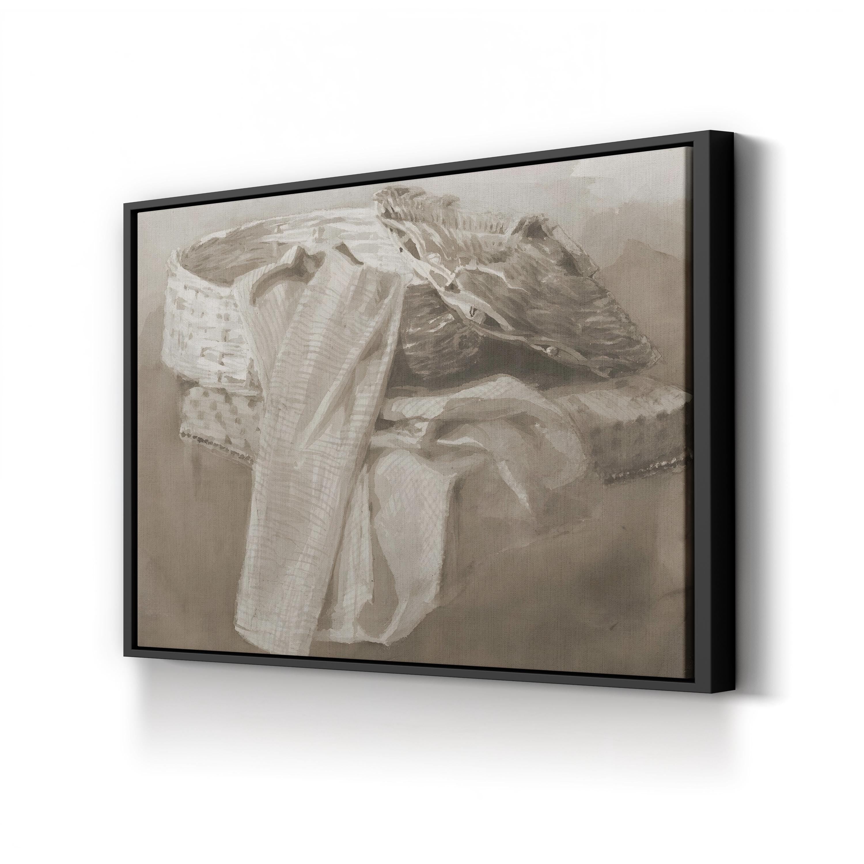 Basket Still Life I by Peter de Wint canvas print in Black Framed Canvas