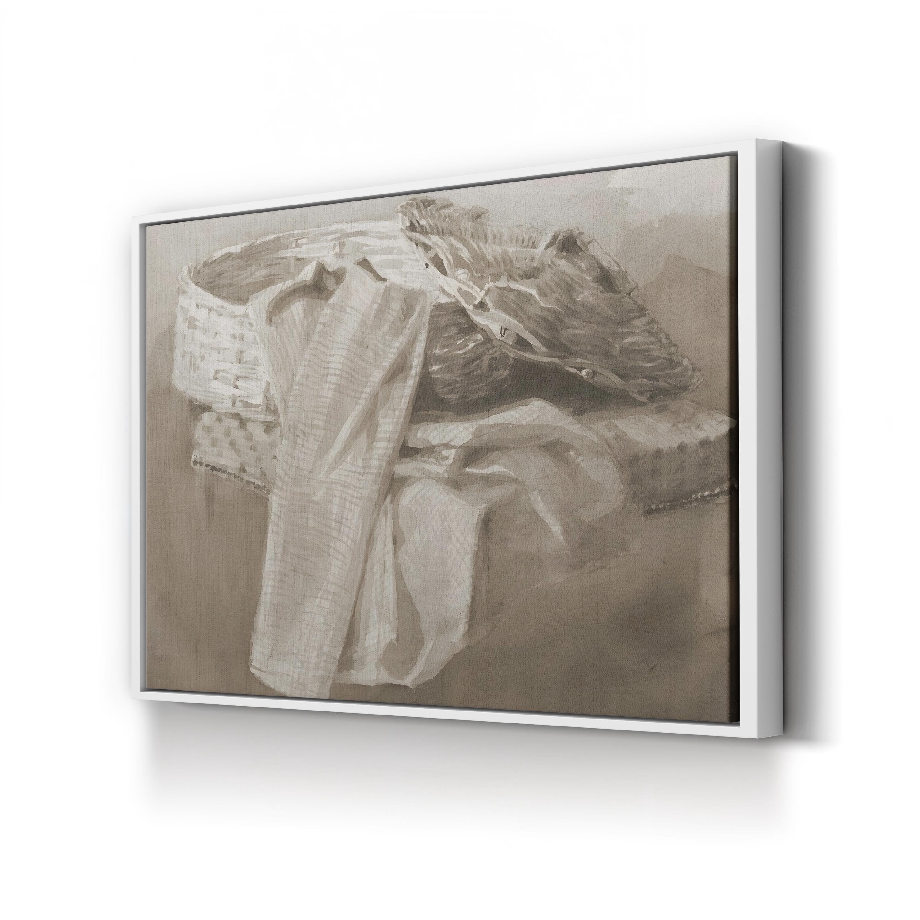 Basket Still Life I by Peter de Wint canvas print in White Framed Canvas