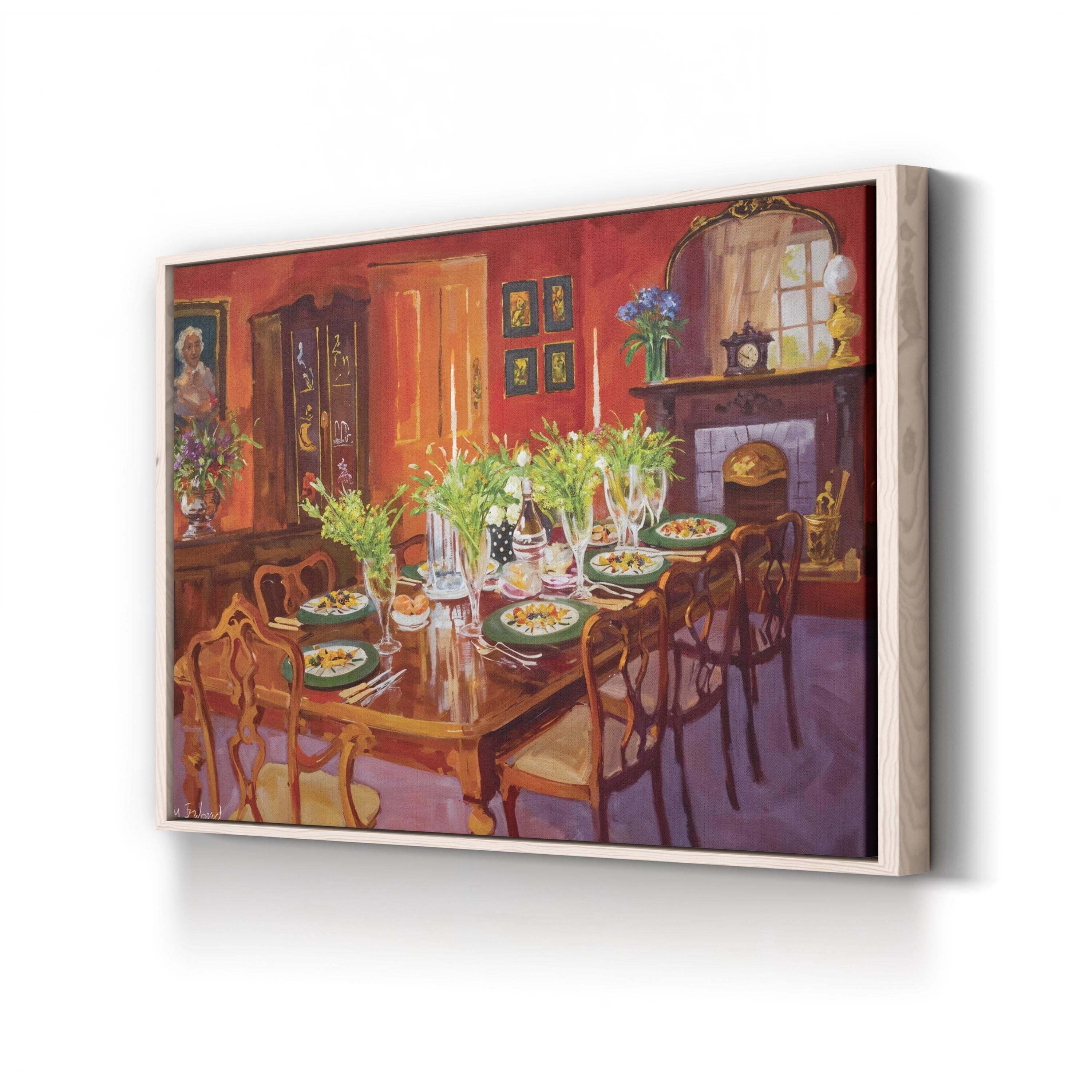 Elegant Dining Room Wall Art – Classic Interior Scene | Timeless Home Decor Canvas Print