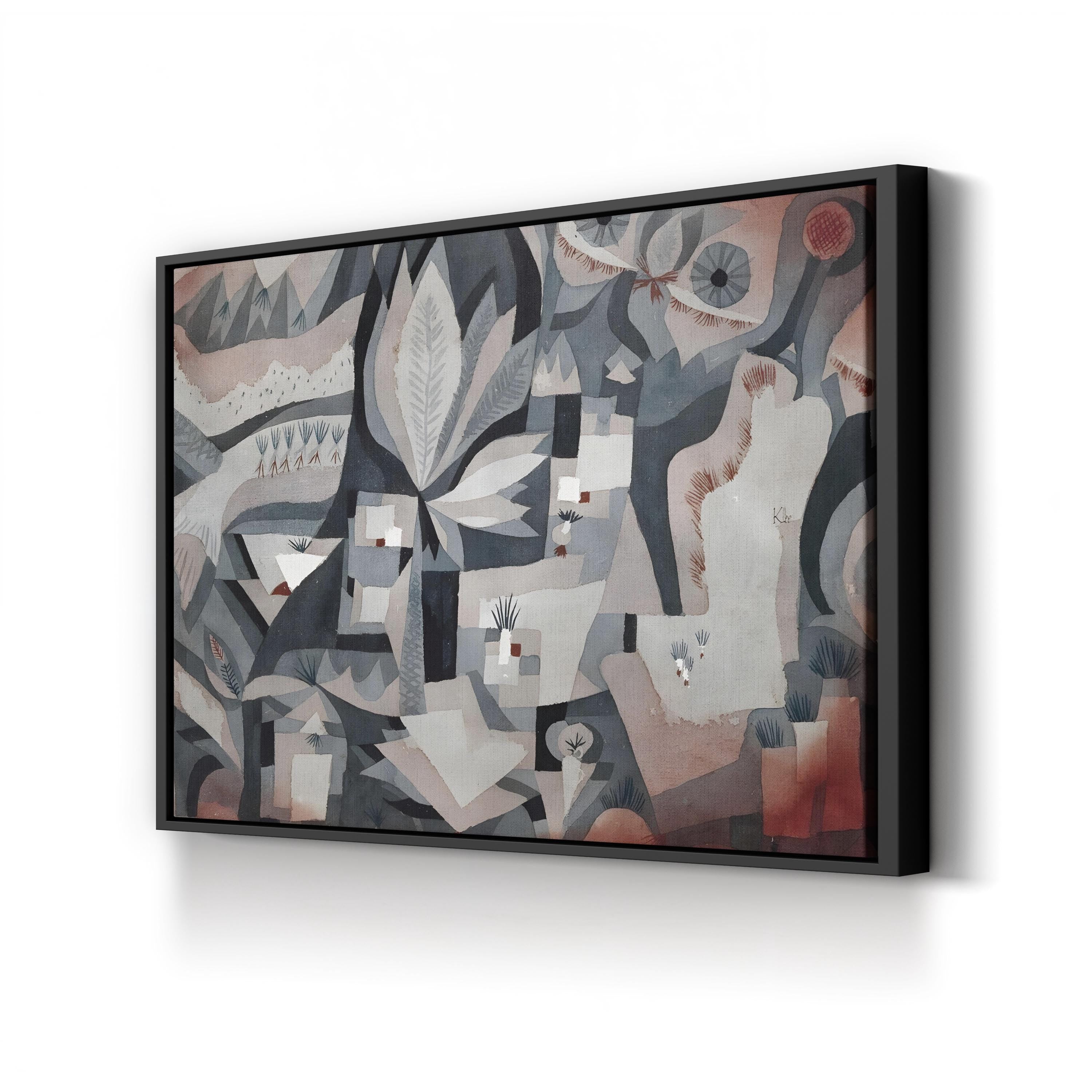 Dry-Cool Garden, c. 1921 by Paul Klee canvas print in black frame