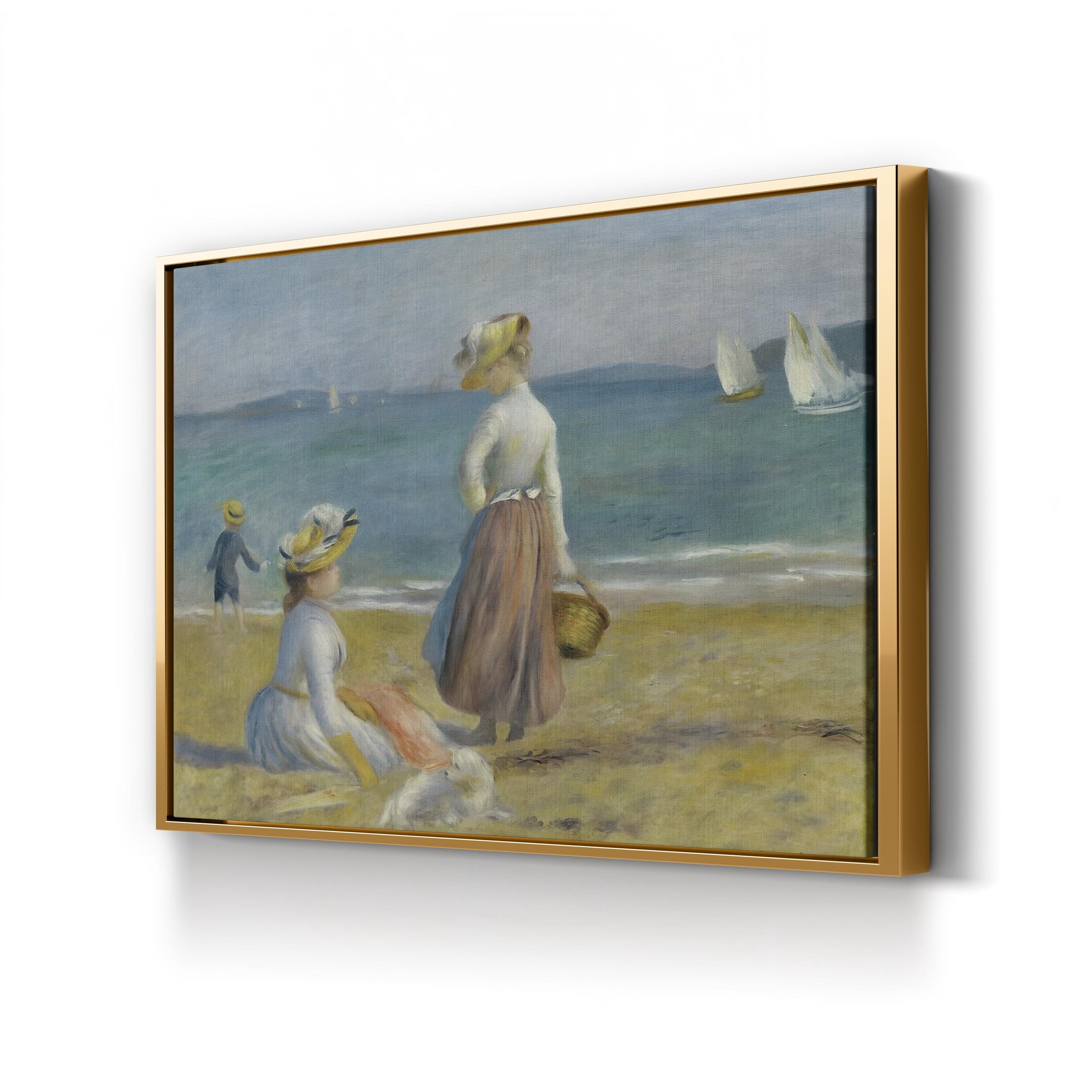Figures on the Beach, 1890 Wall Art by Pierre-Auguste Renoir – Impressionist Coastal Canvas Print