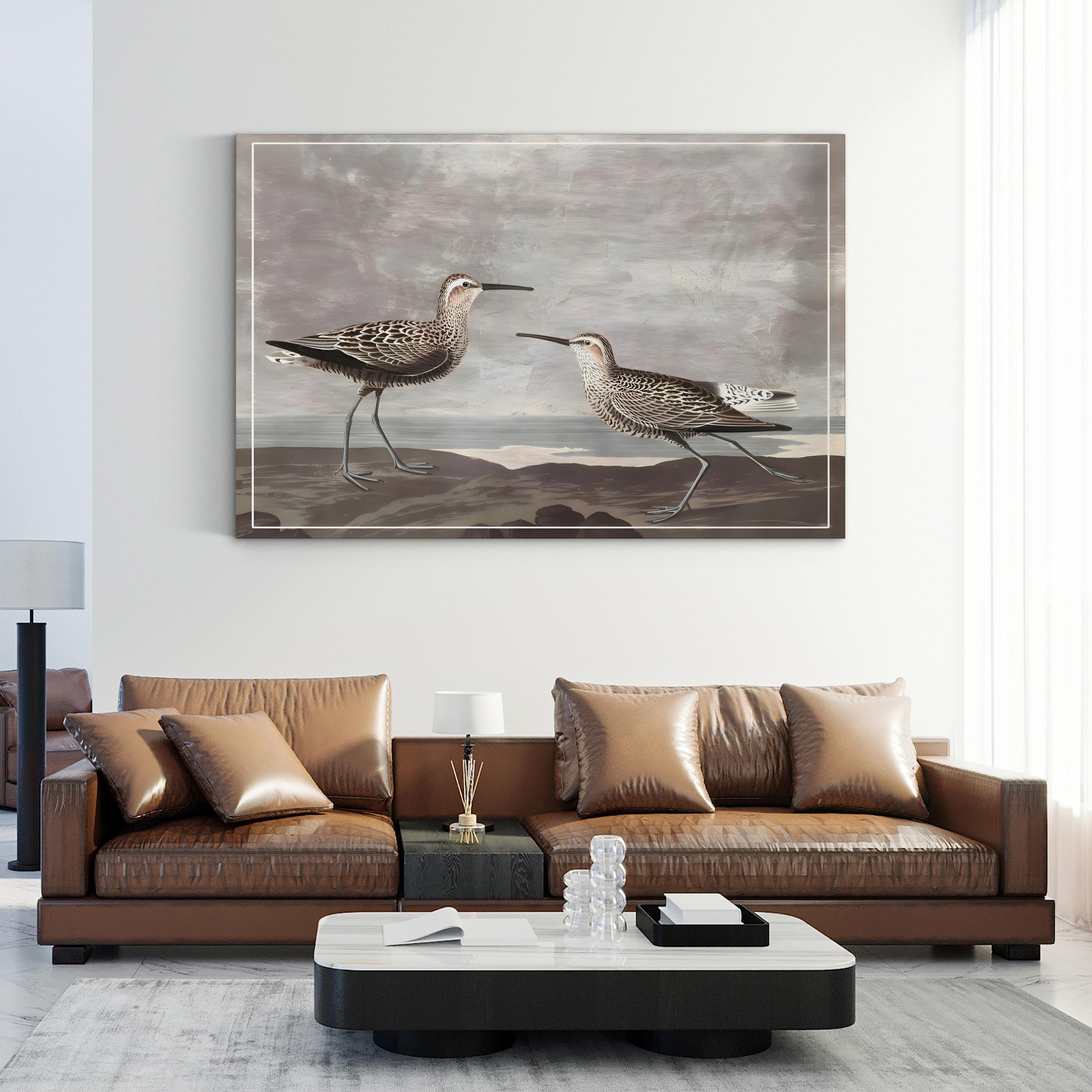 Gilded Sandpipers III – Audubon Shorebird Illustration Wall Art by John James Audubon