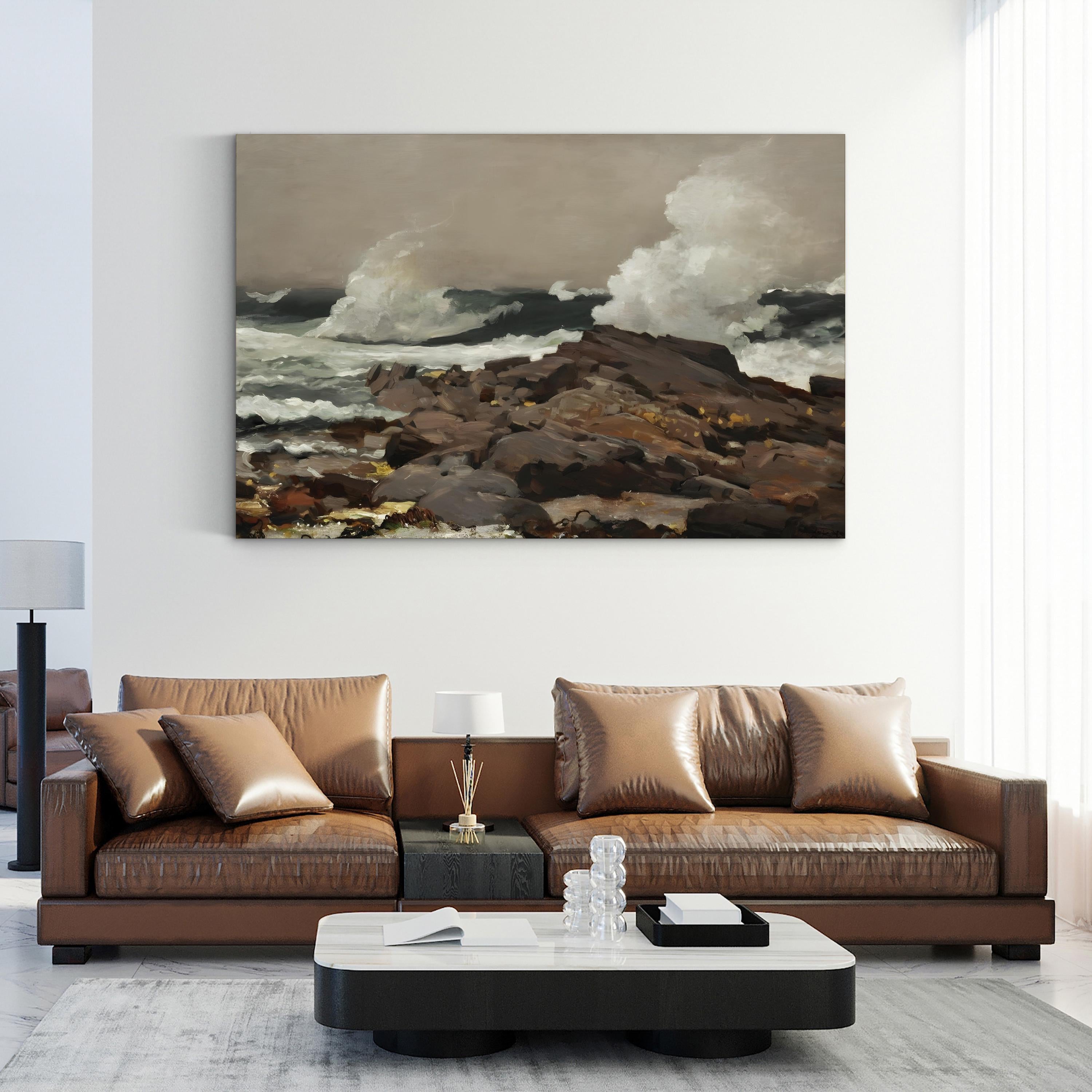 Homer’s Crashing Waves I Coastal Seascape Wall Art by Winslow Homer