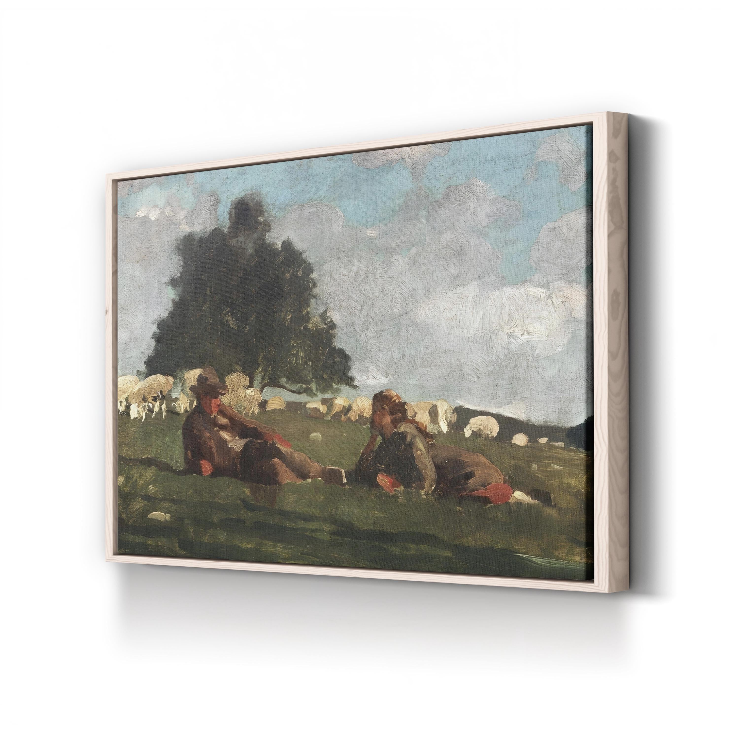 Homer’s Sheep Countryside I Wall Art by Winslow Homer | Pastoral American Landscape Canvas