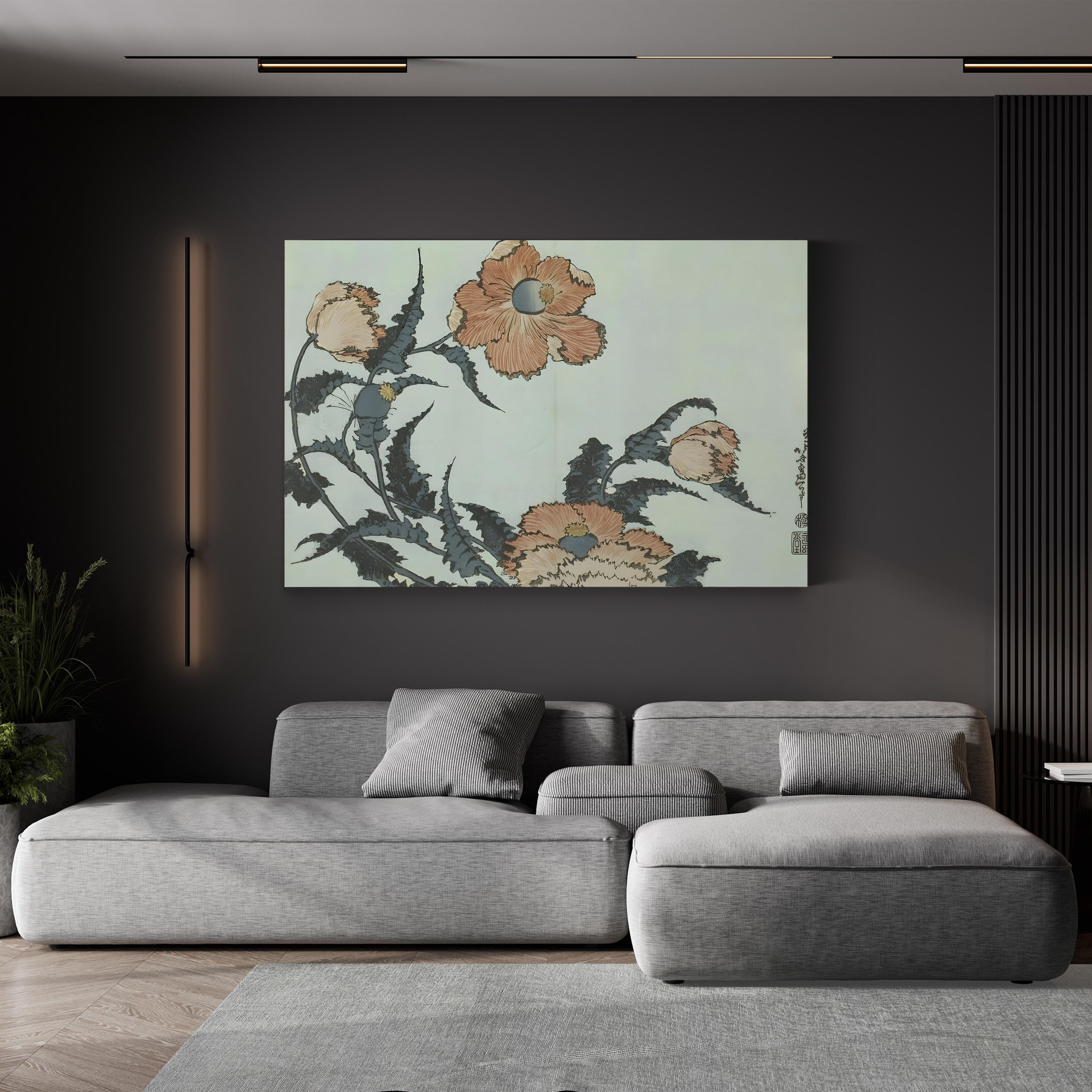 Katsushika Hokusai Floral I Wall Art | Japanese Ukiyo-e Botanical Woodblock Print
