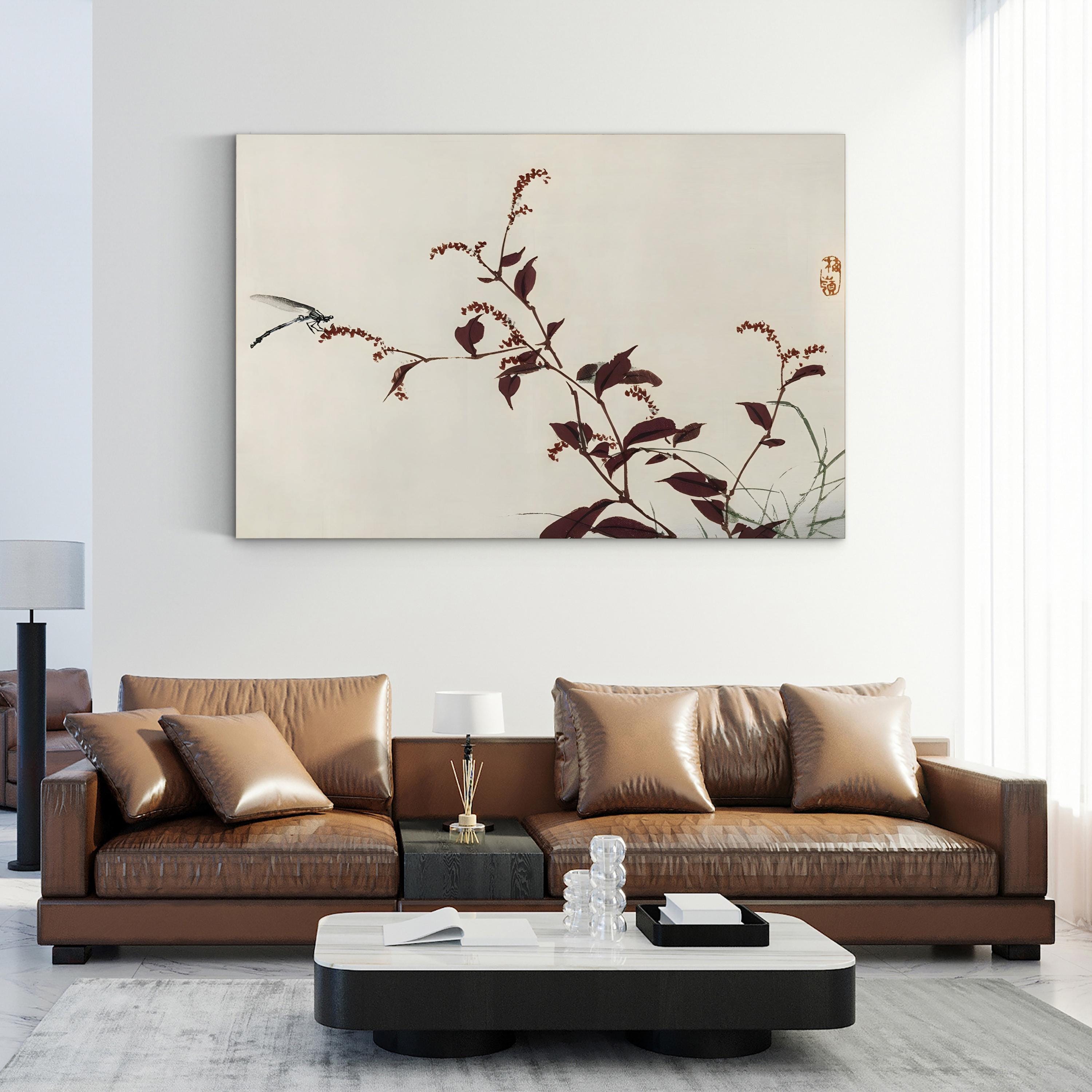Kono Bairei Dragonflies II Wall Art | Japanese Nature Illustration Canvas Print