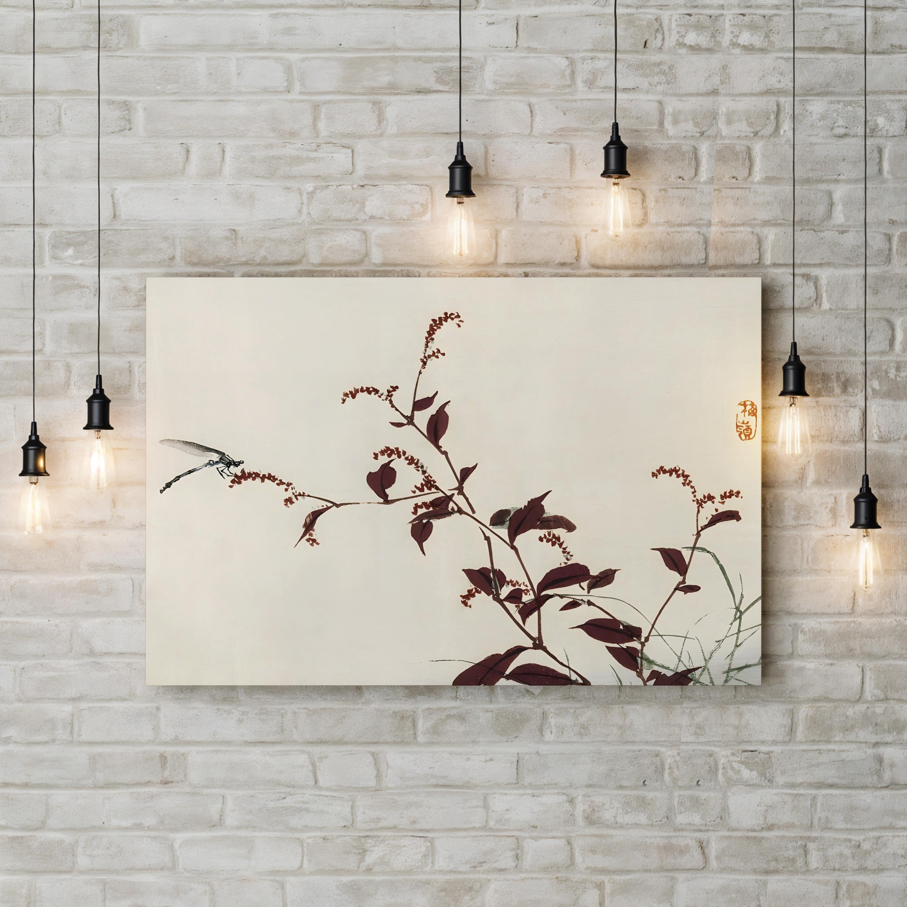 Kono Bairei Dragonflies II Wall Art | Japanese Nature Illustration Canvas Print