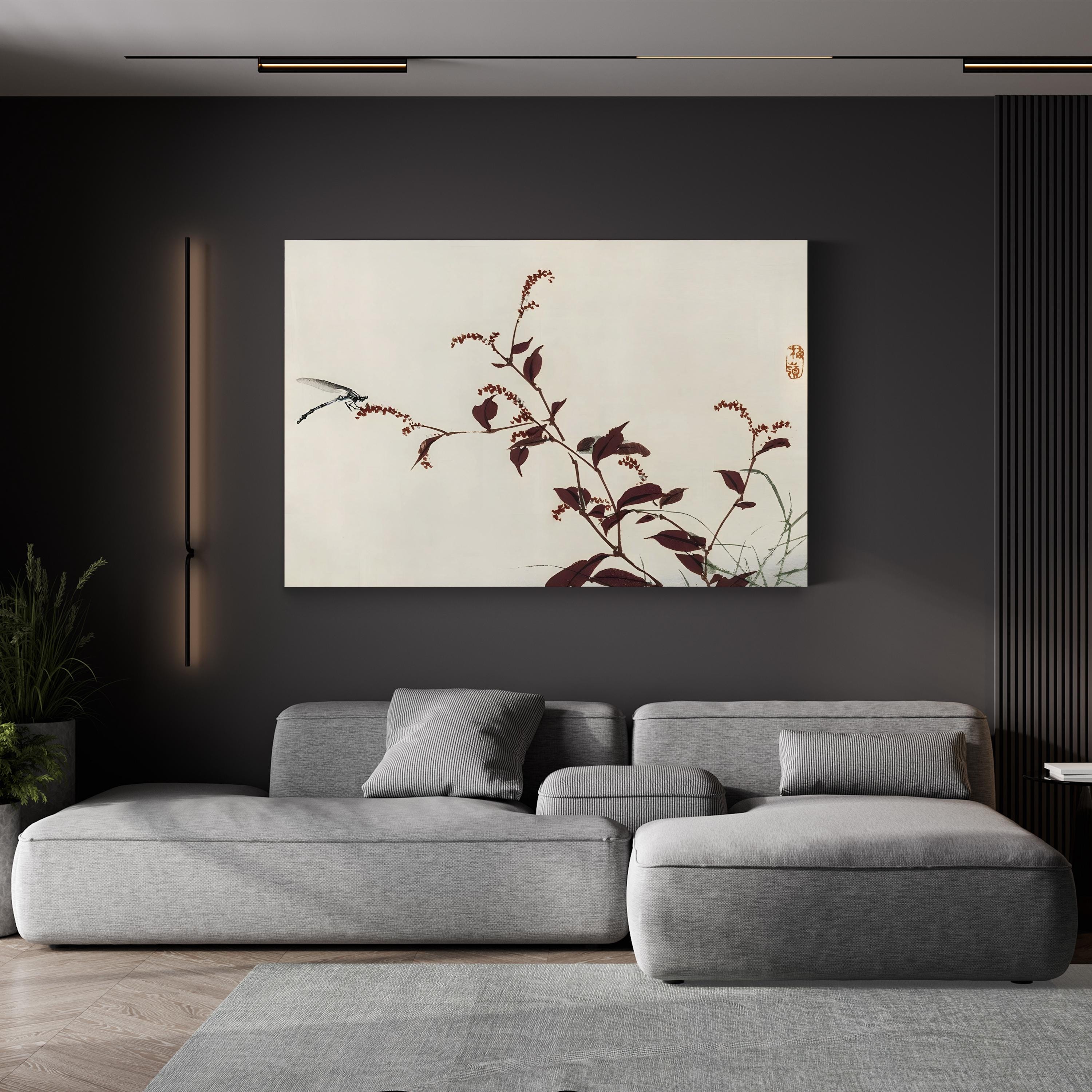Kono Bairei Dragonflies II Wall Art | Japanese Nature Illustration Canvas Print