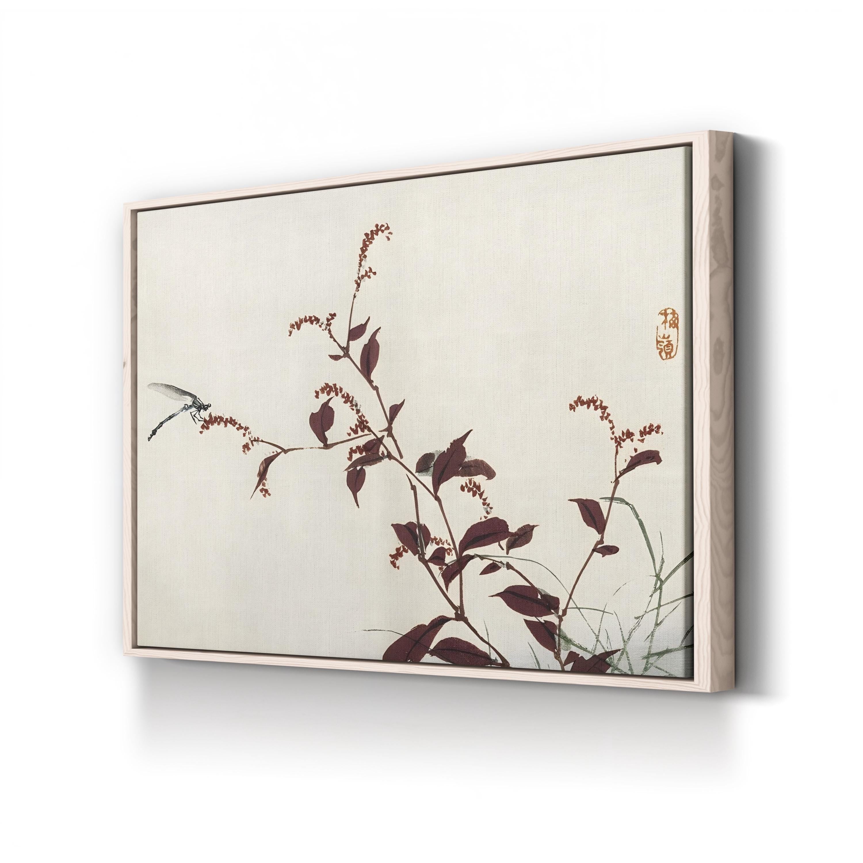 Kono Bairei Dragonflies II Wall Art | Japanese Nature Illustration Canvas Print