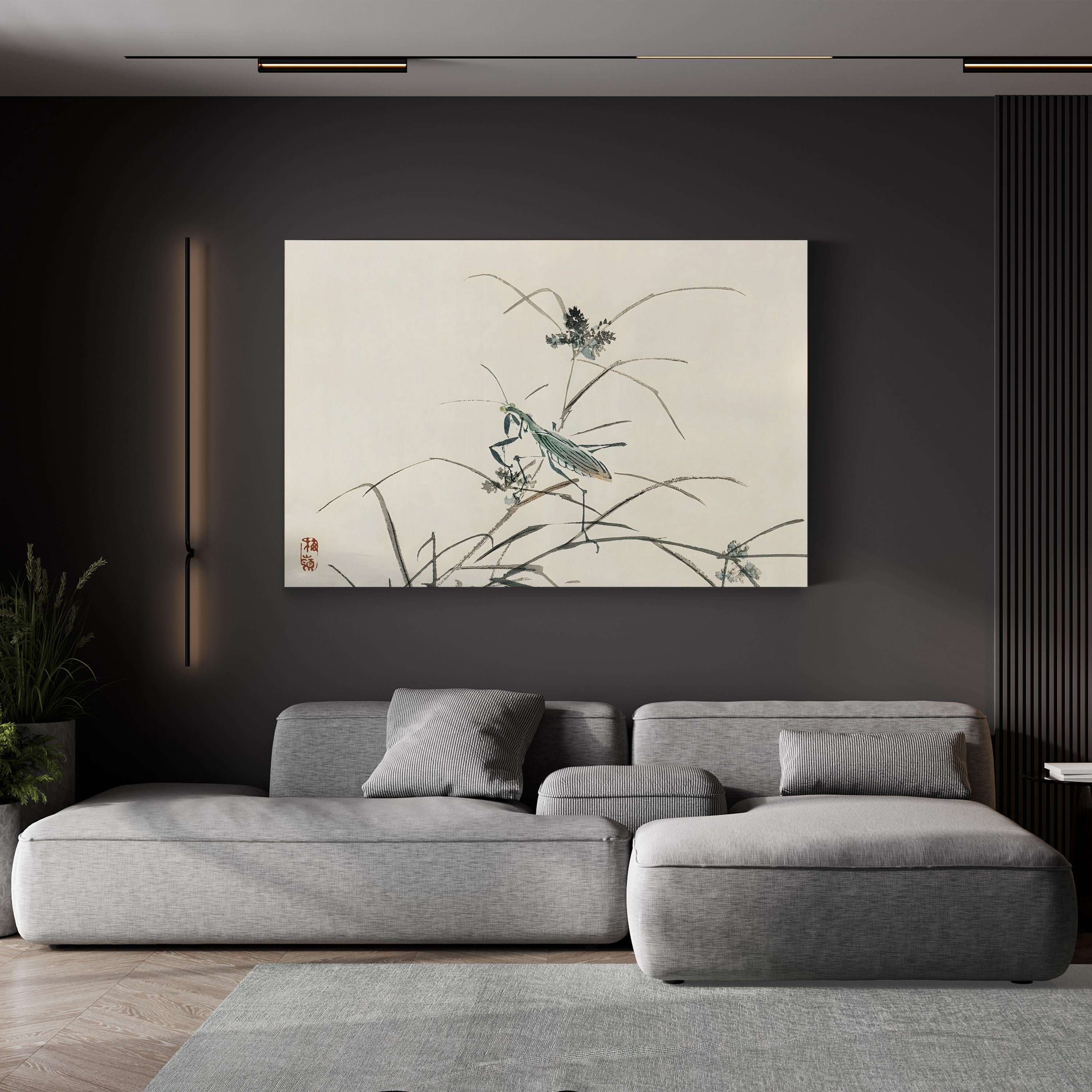 Kono Bairei Dragonflies III Wall Art | Meiji Era Japanese Nature Illustration Canvas