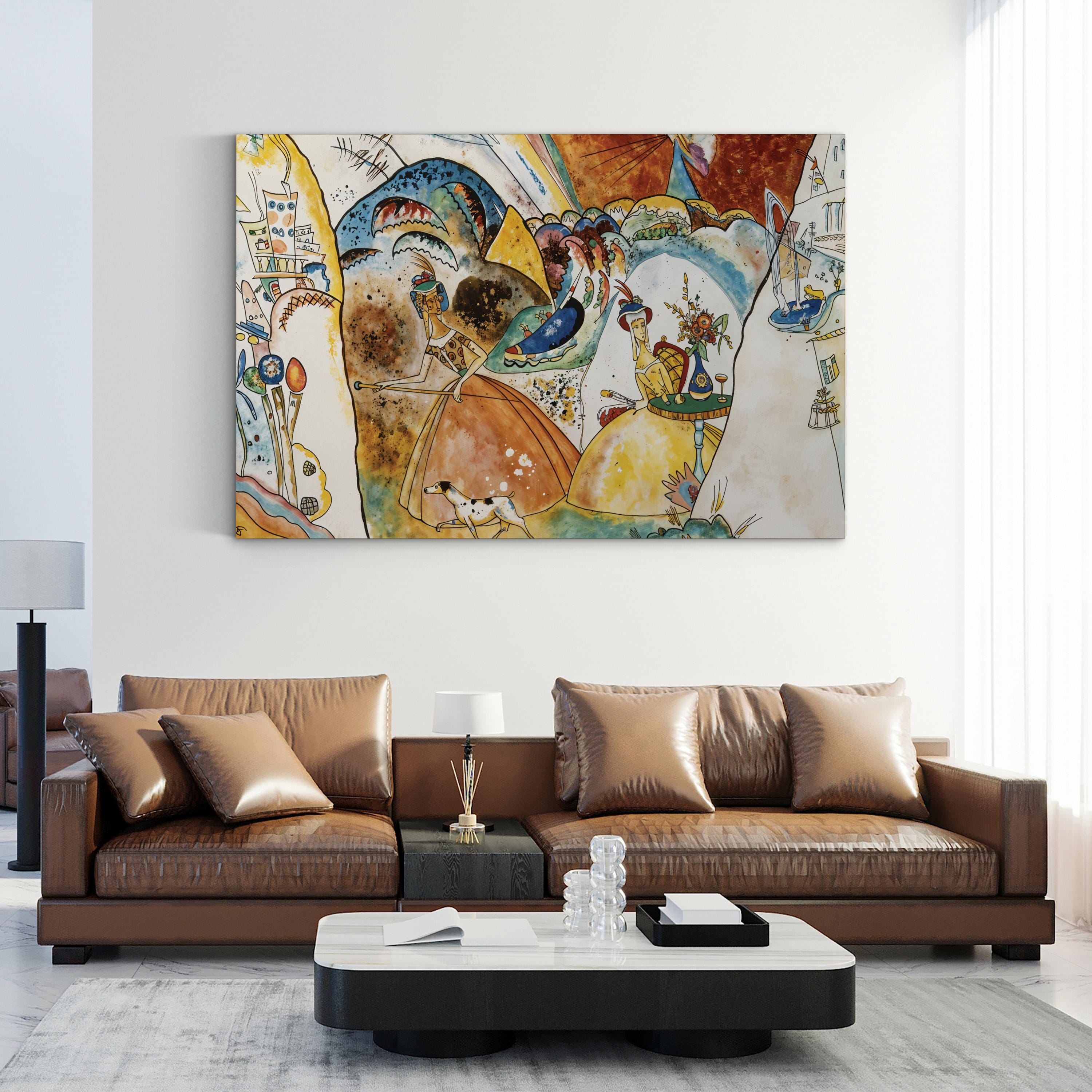 Ladies in a Landscape, 1918 Wall Art by Wassily Kandinsky | Early Abstract Modernist Canvas