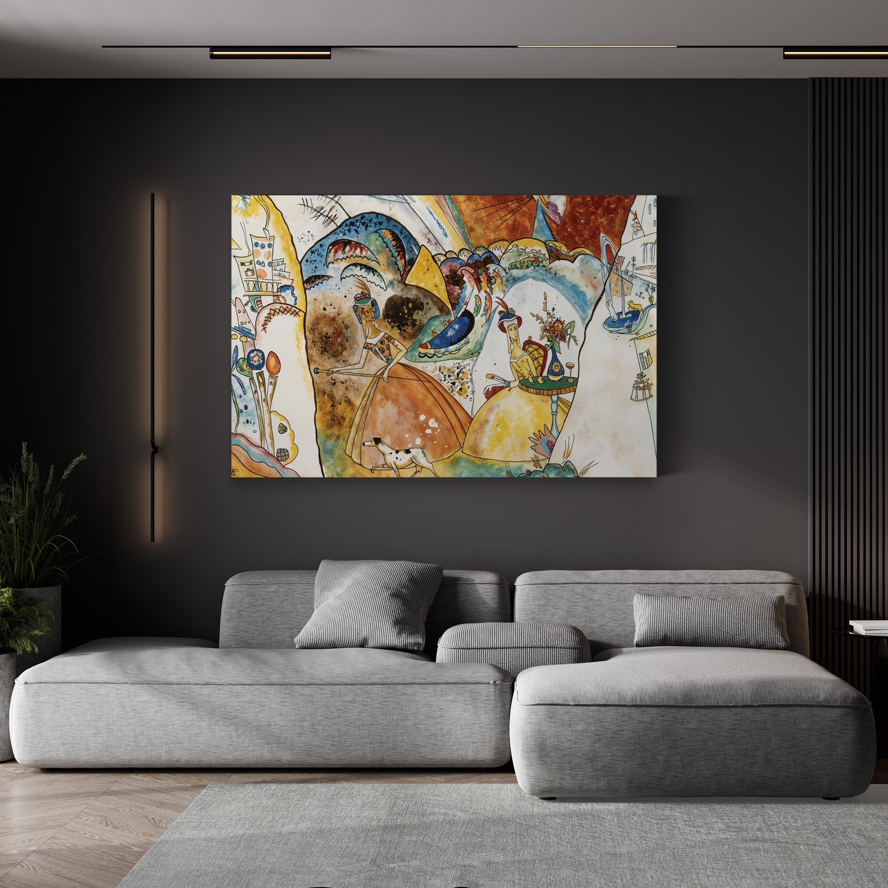 Ladies in a Landscape, 1918 Wall Art by Wassily Kandinsky | Early Abstract Modernist Canvas