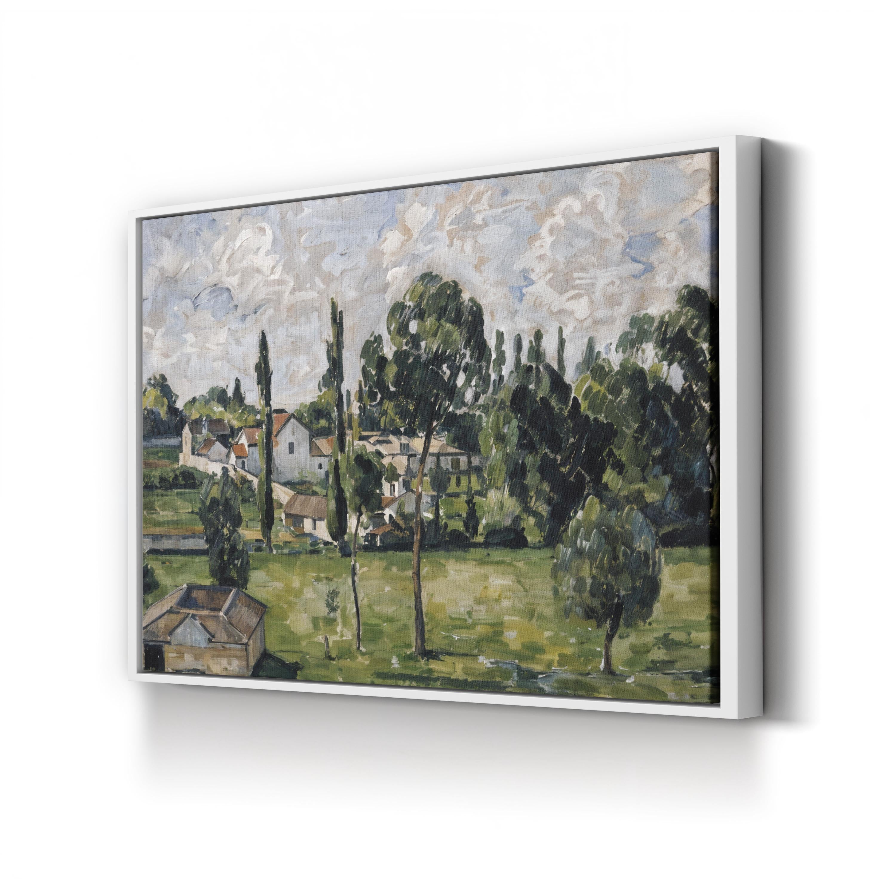 Village by the Waterline canvas print in White Framed Canvas