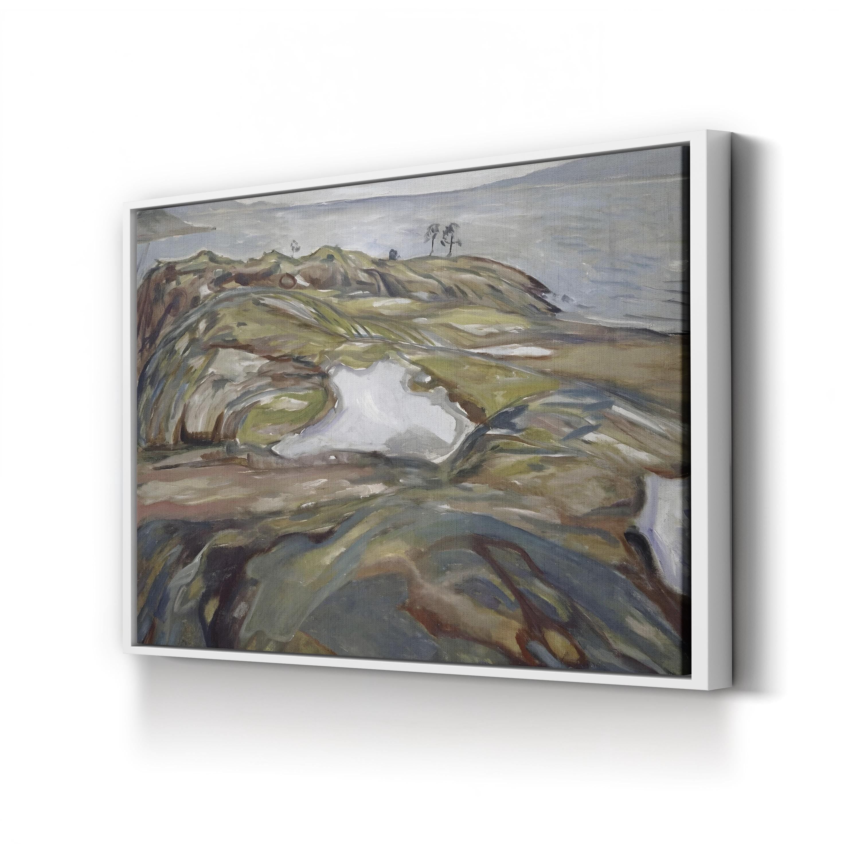 Coastal Landscape by Edvard Munch canvas print in White frame