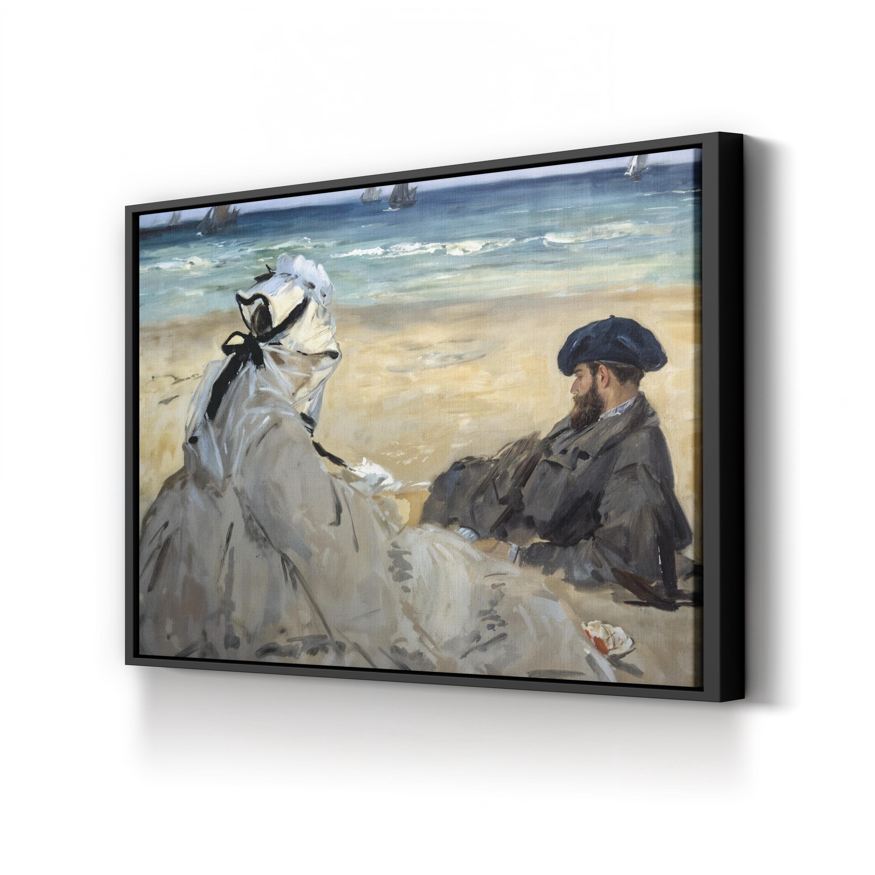 Tranquil Seaside Dunes – Period Illustration Wall Art | Vintage Coastal Canvas Print