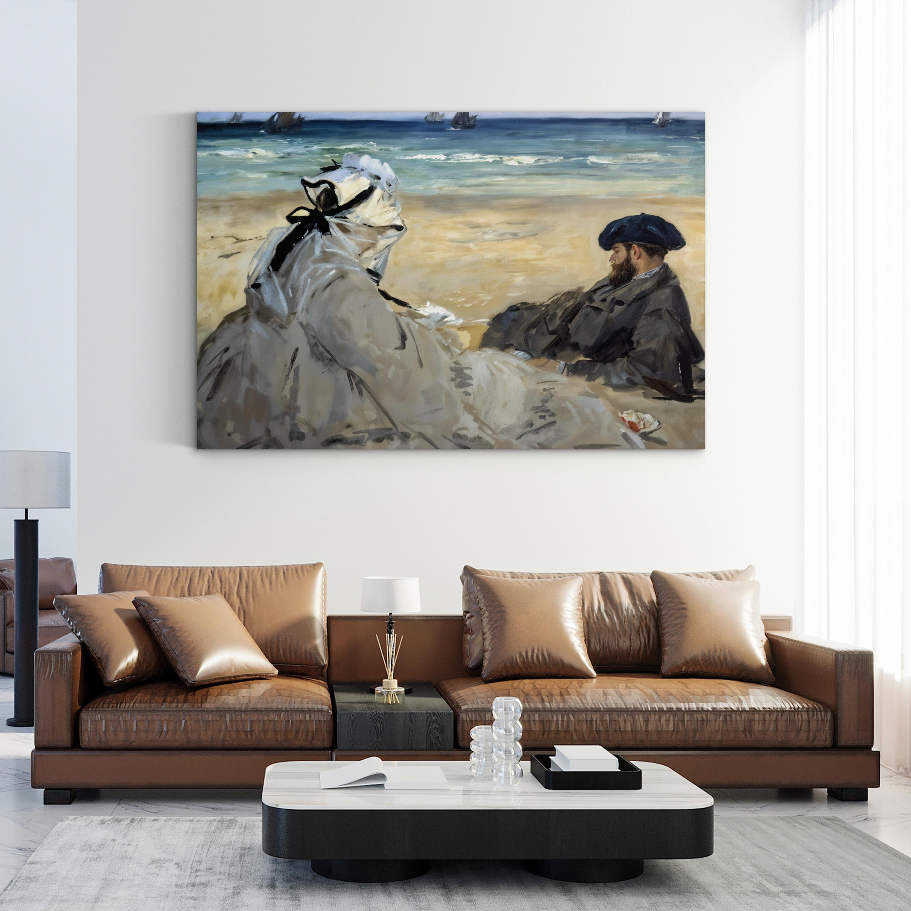 Tranquil Seaside Dunes – Period Illustration Wall Art | Vintage Coastal Canvas Print