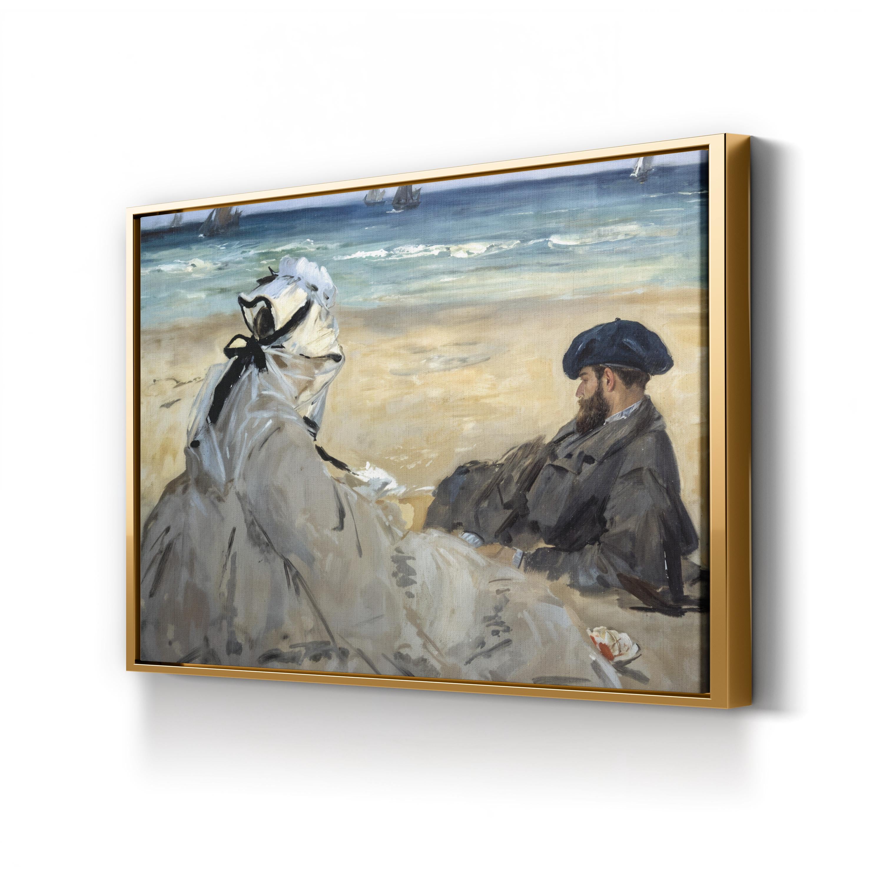 Tranquil Seaside Dunes – Period Illustration Wall Art | Vintage Coastal Canvas Print