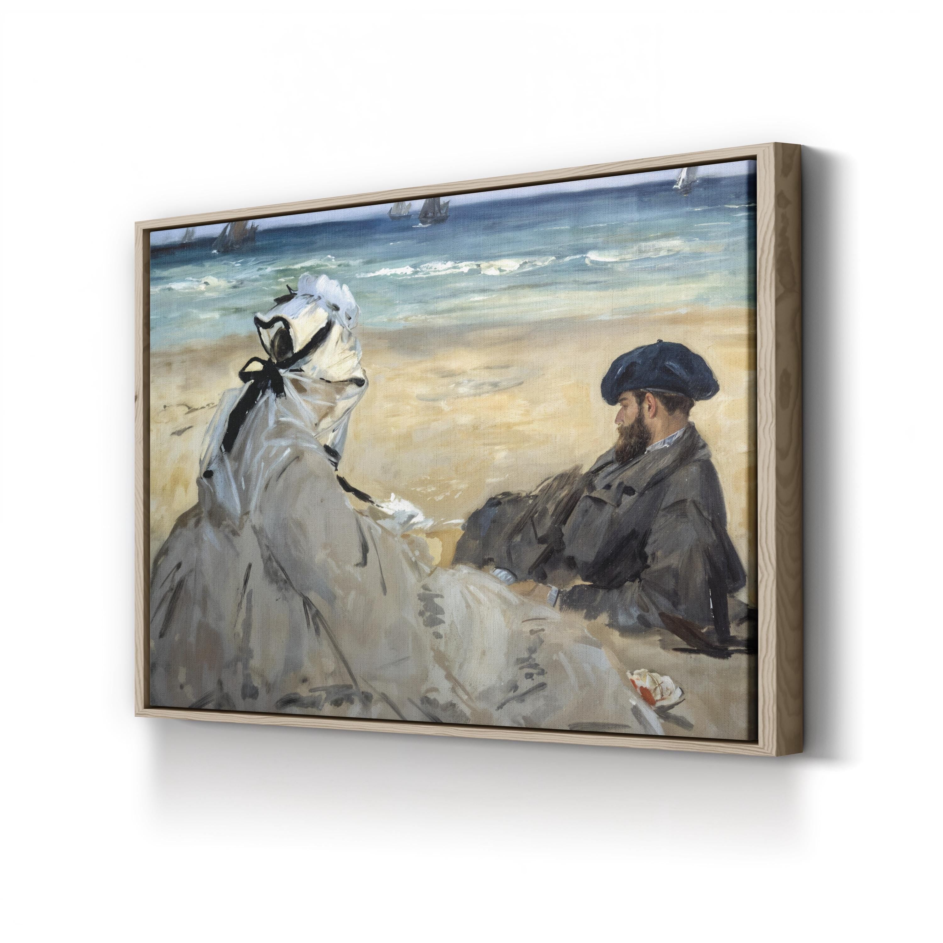 Tranquil Seaside Dunes – Period Illustration Wall Art | Vintage Coastal Canvas Print