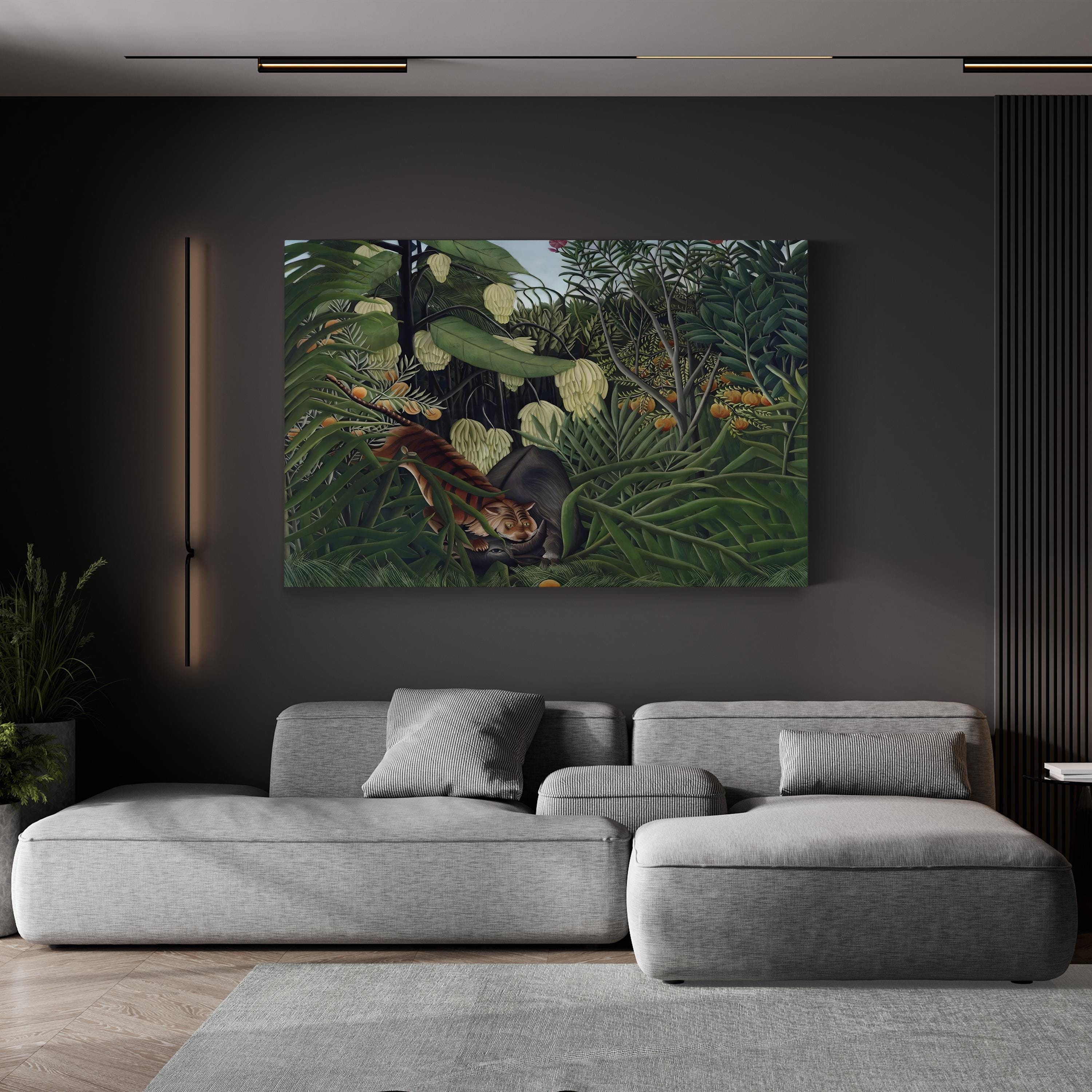 Rousseau’s Jungle I Wall Art by Henri Rousseau – Exotic Tropical Forest Canvas