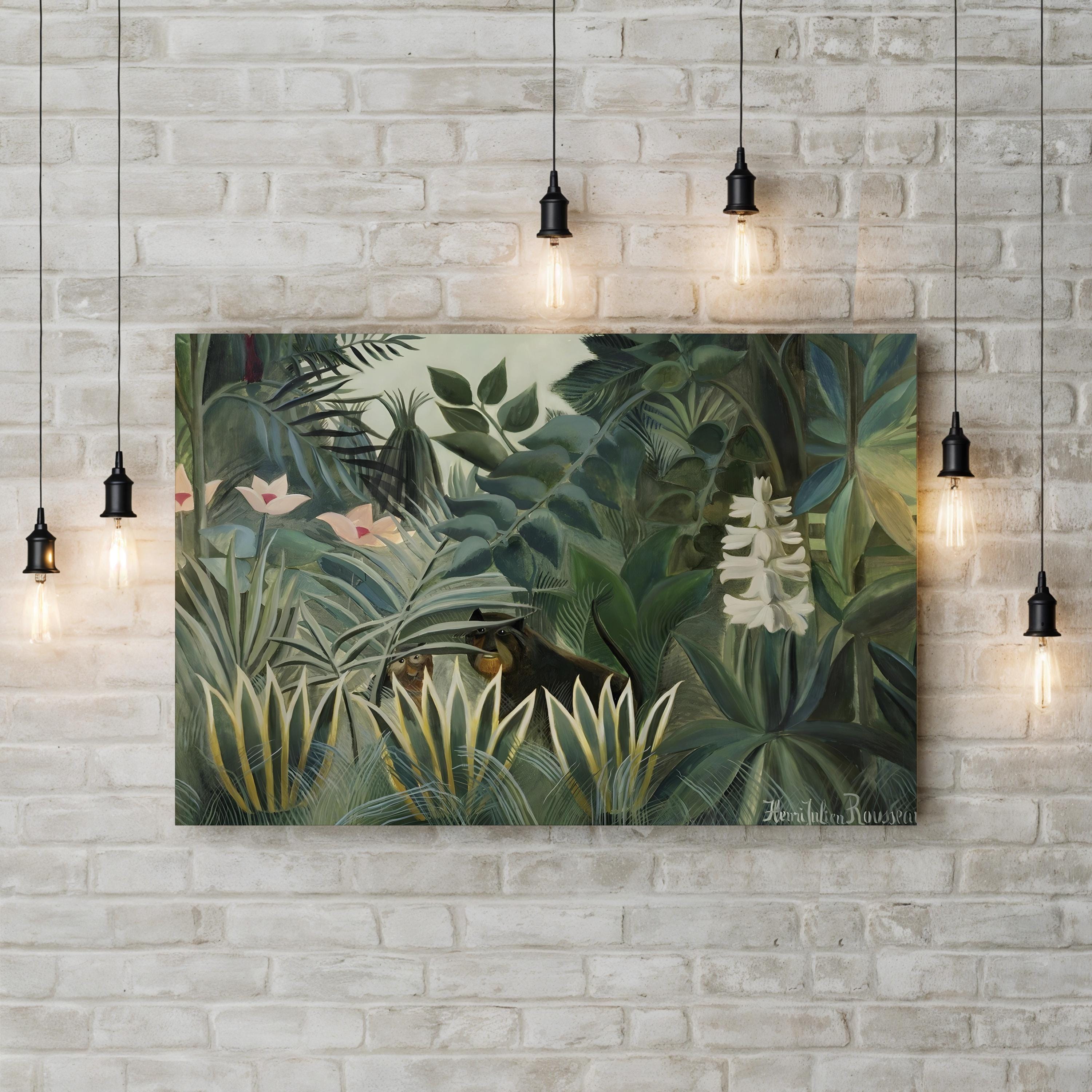 Rousseau’s Jungle III Wall Art by Henri Rousseau – Tropical Botanical Canvas