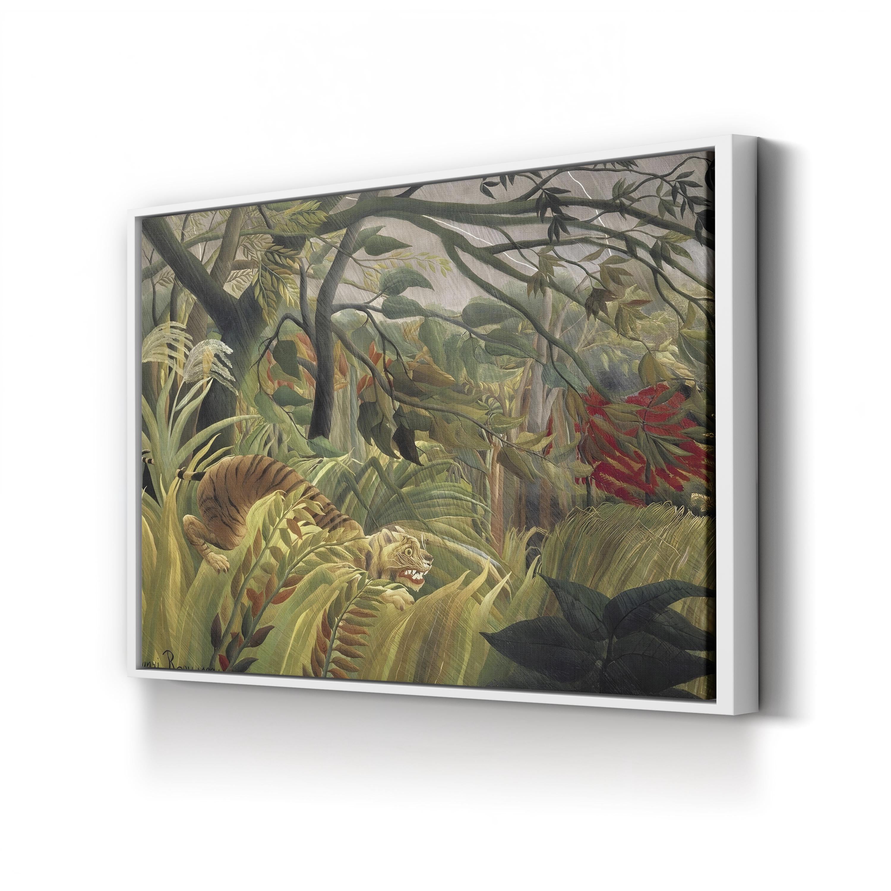 Rousseau’s Jungle V Wall Art by Henri Rousseau – Tropical Naïve Jungle Wildlife Canvas