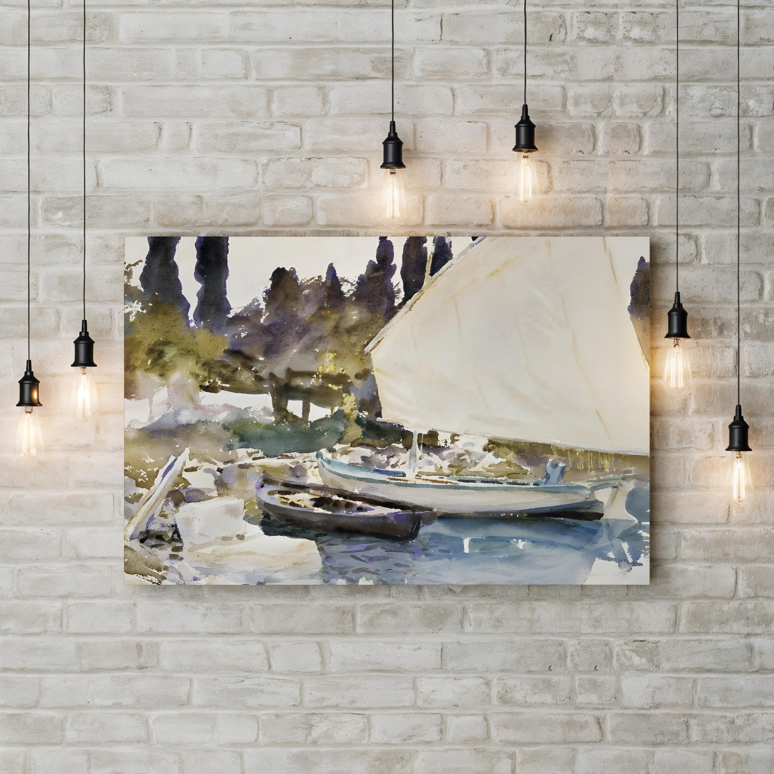 Sargent Mountainous Landscapes Wall Art by John Singer Sargent – Classical Nautical Landscape Canvas