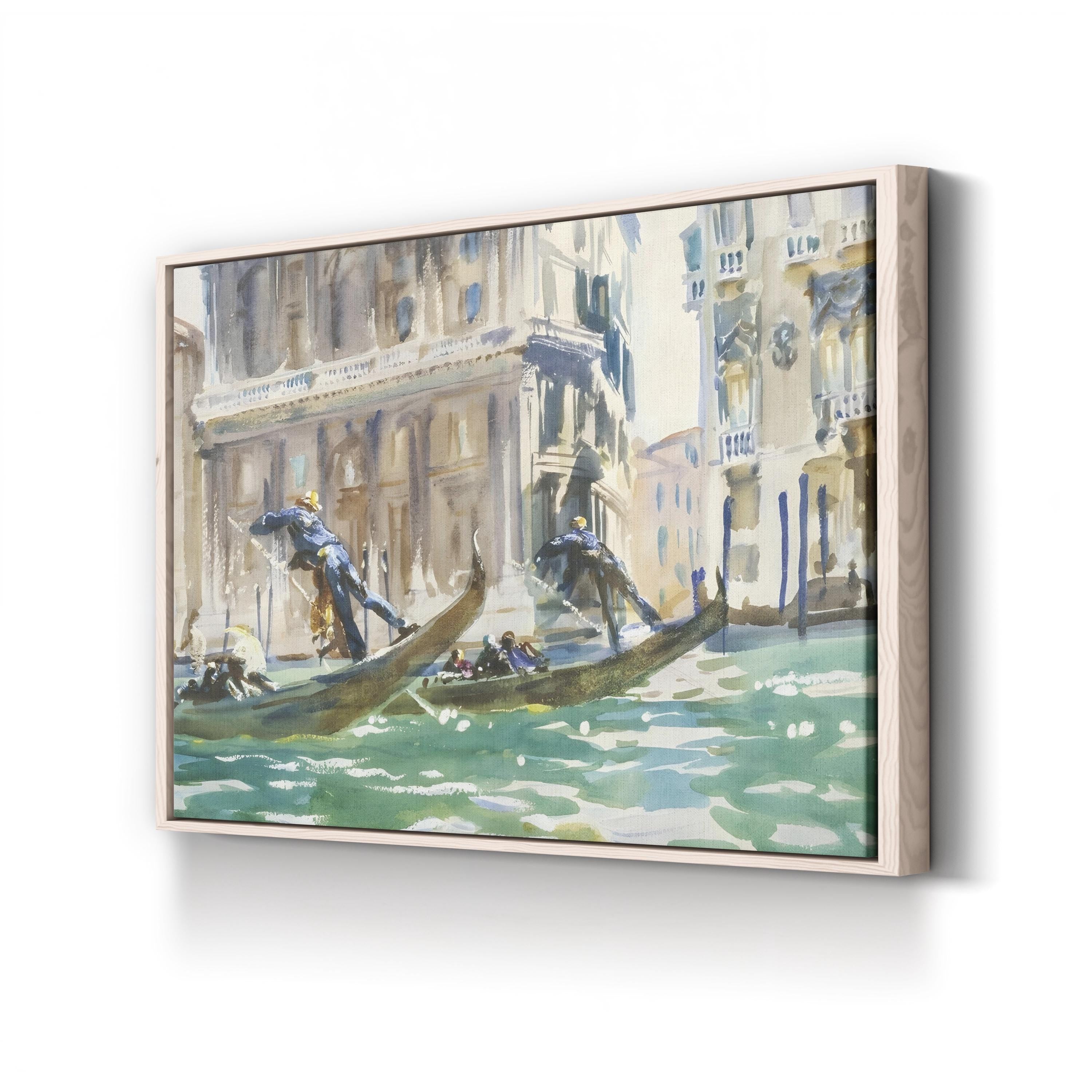 Venetian Canal Canvas Print: Sargent’s Venice Studies II, Italian Landscape Art