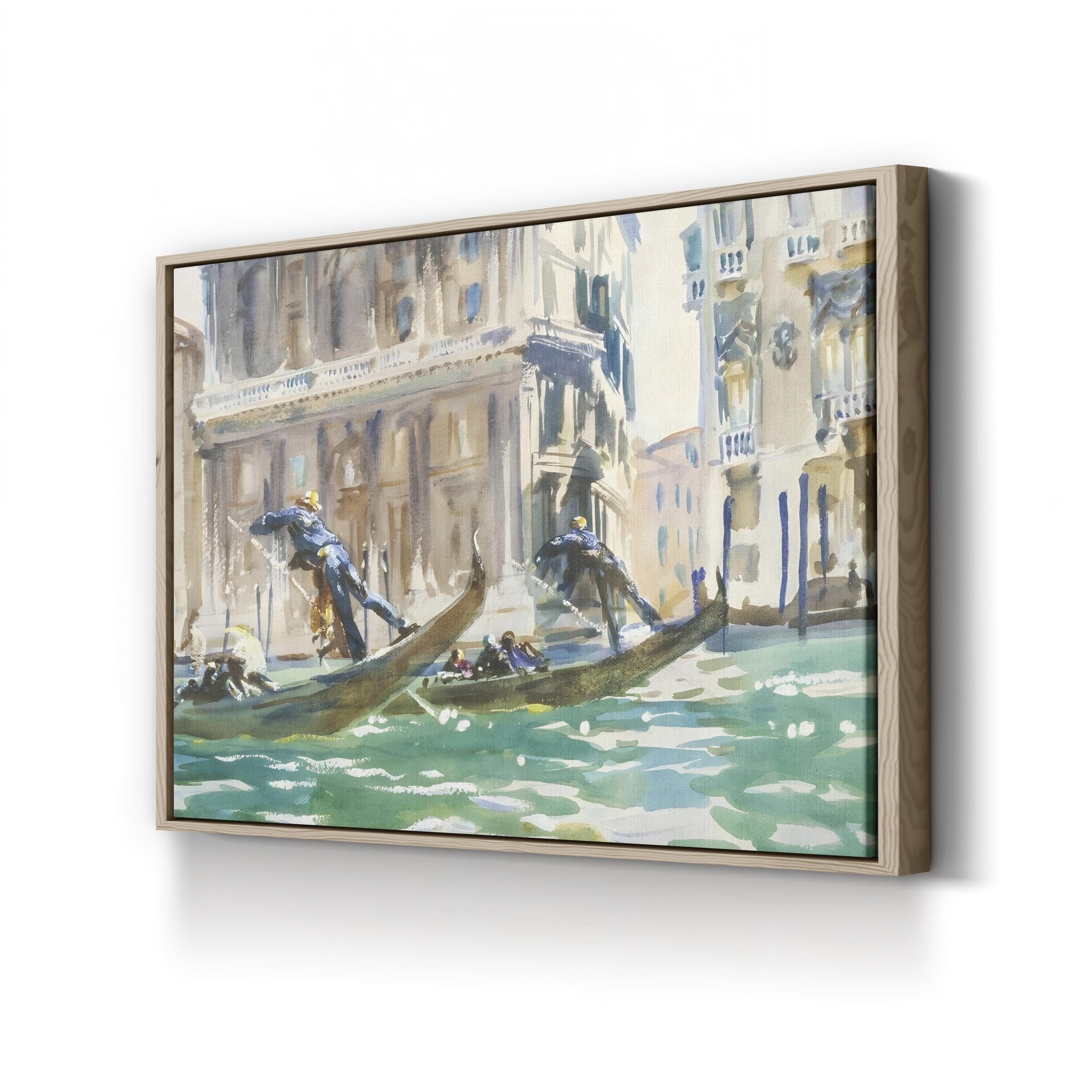 Venetian Canal Canvas Print: Sargent’s Venice Studies II, Italian Landscape Art