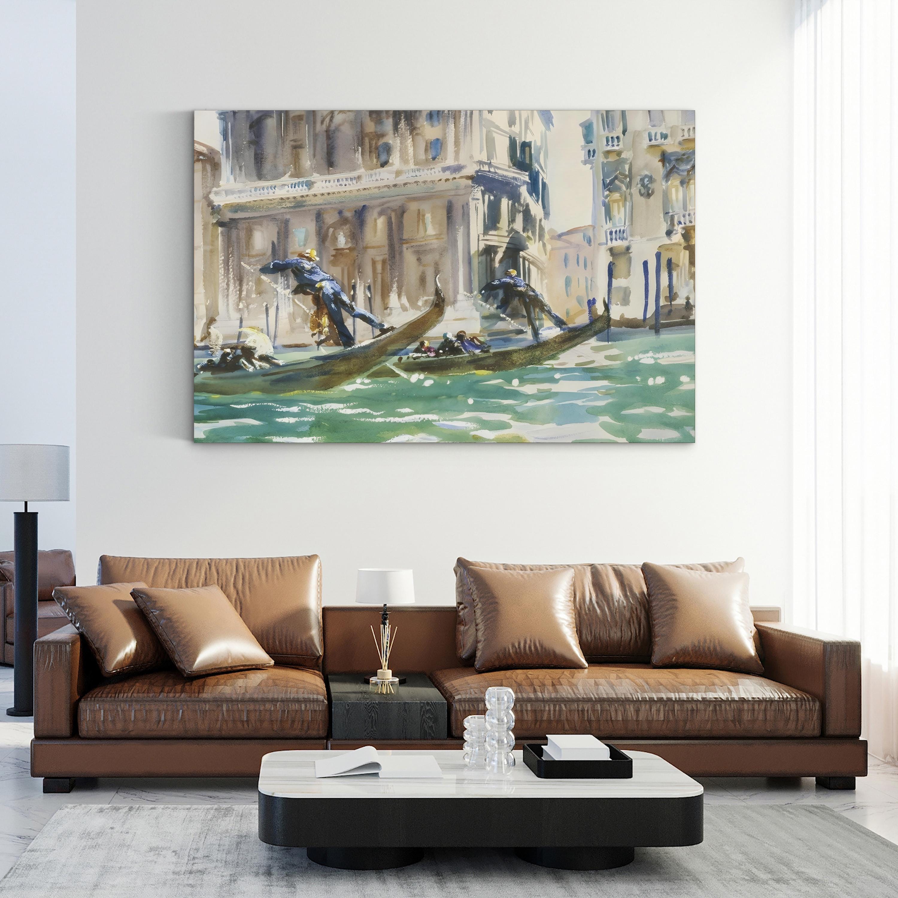 Venetian Canal Canvas Print: Sargent’s Venice Studies II, Italian Landscape Art