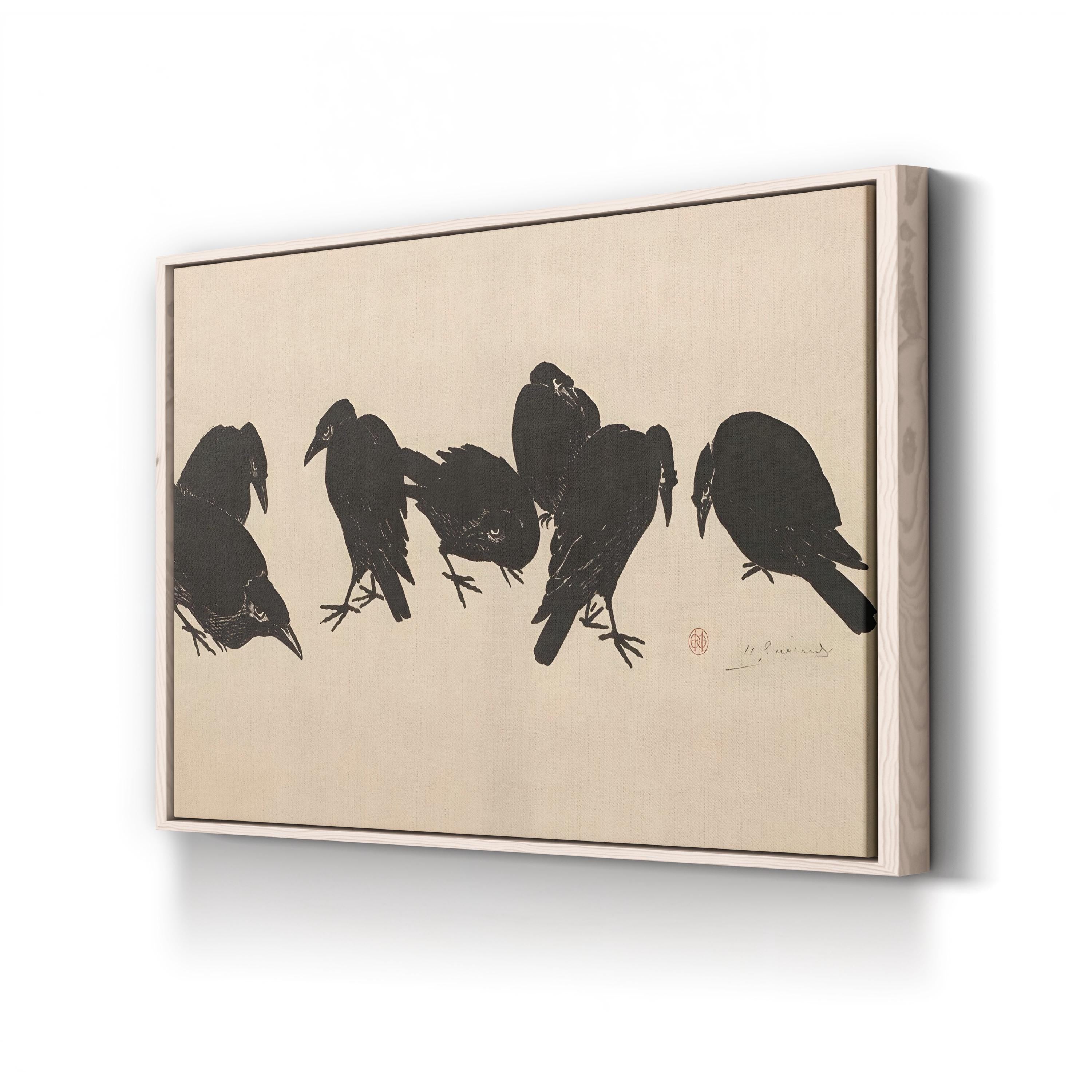 Seven Crows 1872–1897 Sketch – Period Illustration Wall Art | Vintage Wildlife Canvas Print