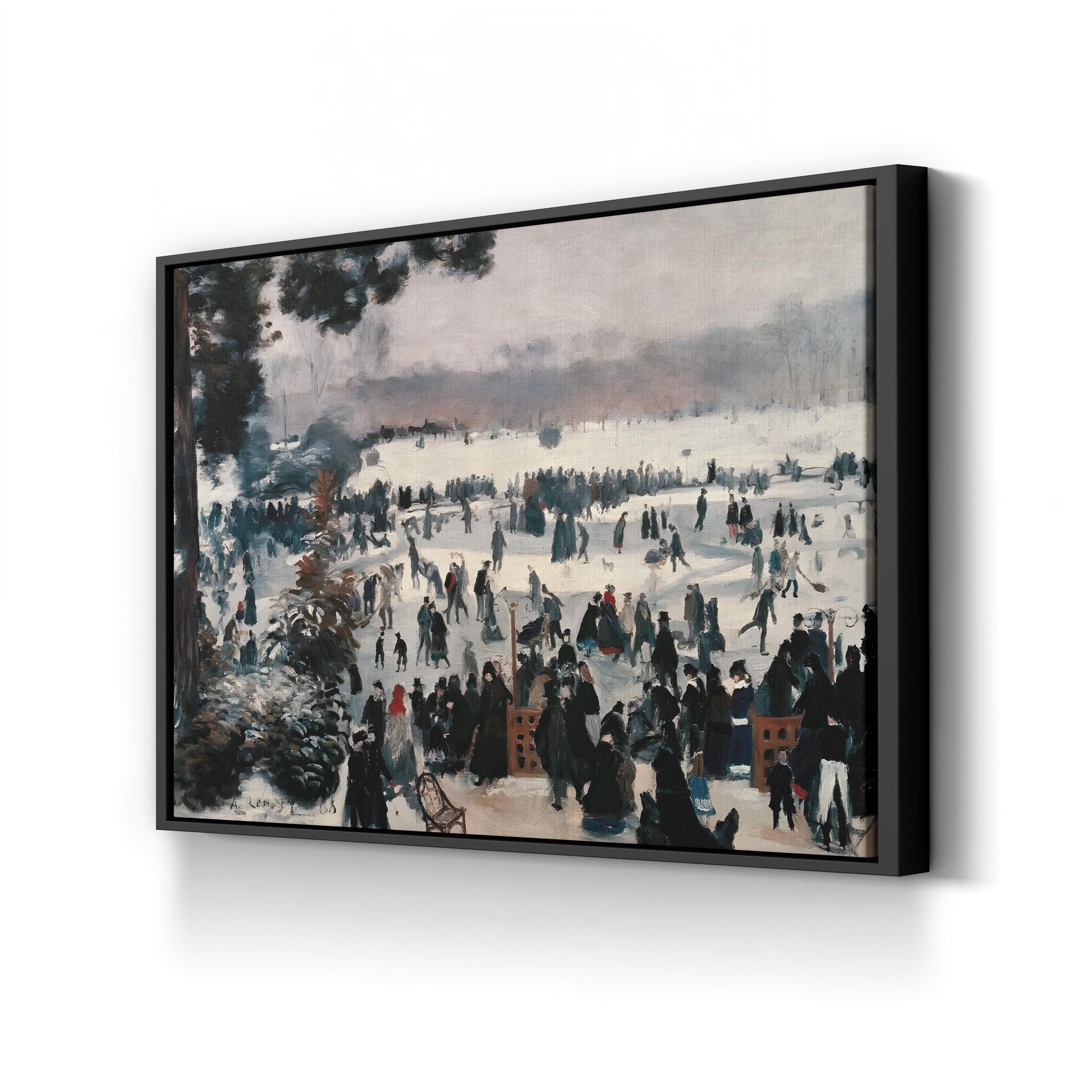 Skaters at Bois de Boulogne, 1868 – Period Illustration Wall Art | Parisian Canvas Print