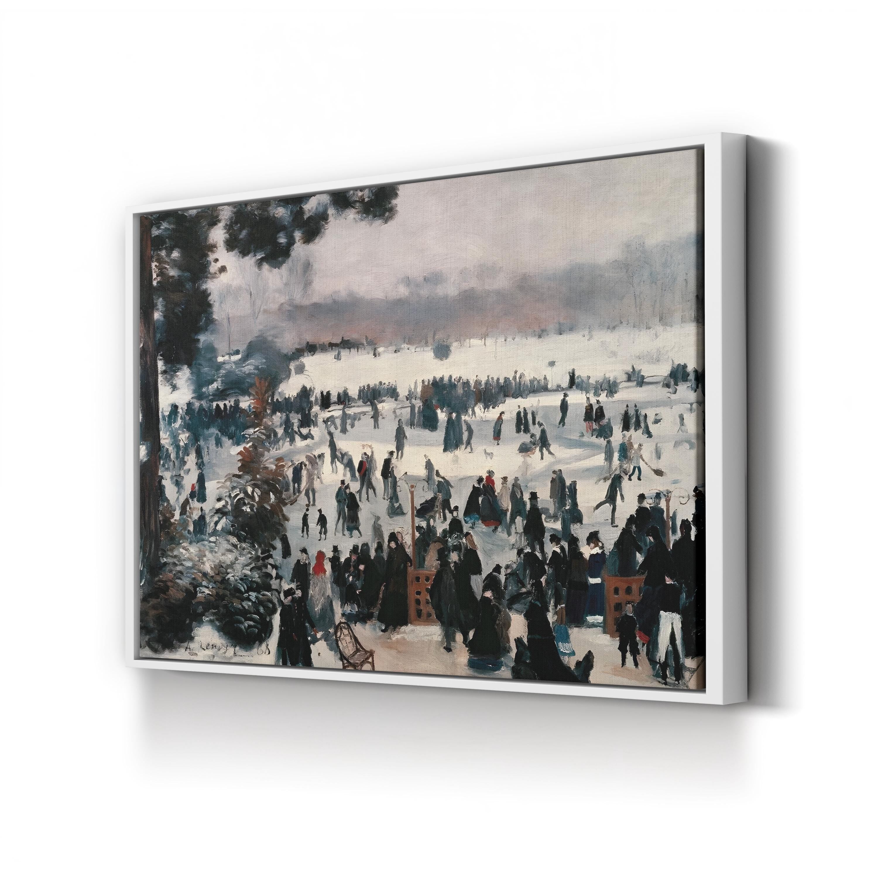 Skaters at Bois de Boulogne, 1868 – Period Illustration Wall Art | Parisian Canvas Print