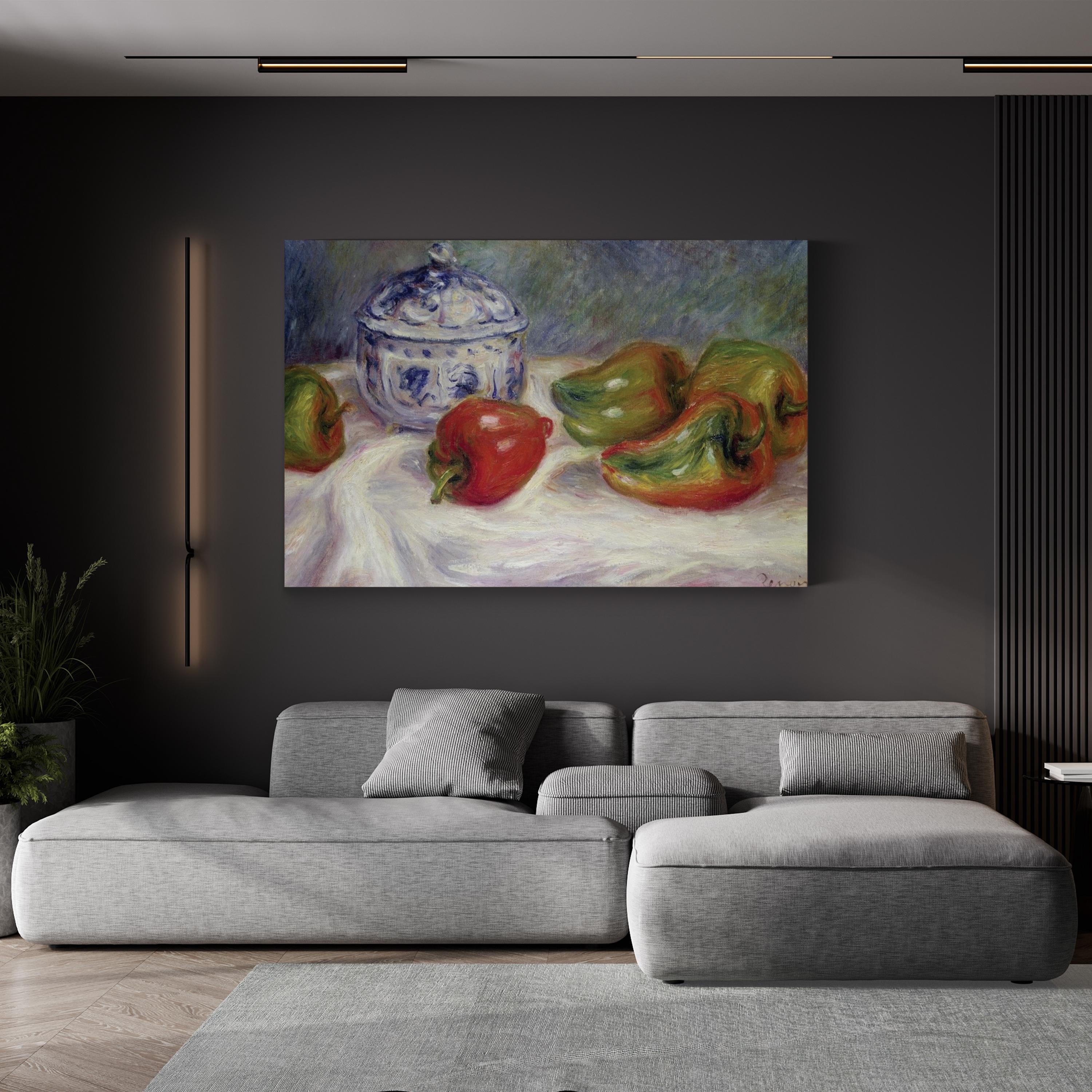 Renoir 1905 Still Life with a Sugar Bowl and Red Peppers By Pierre-Auguste Renoir