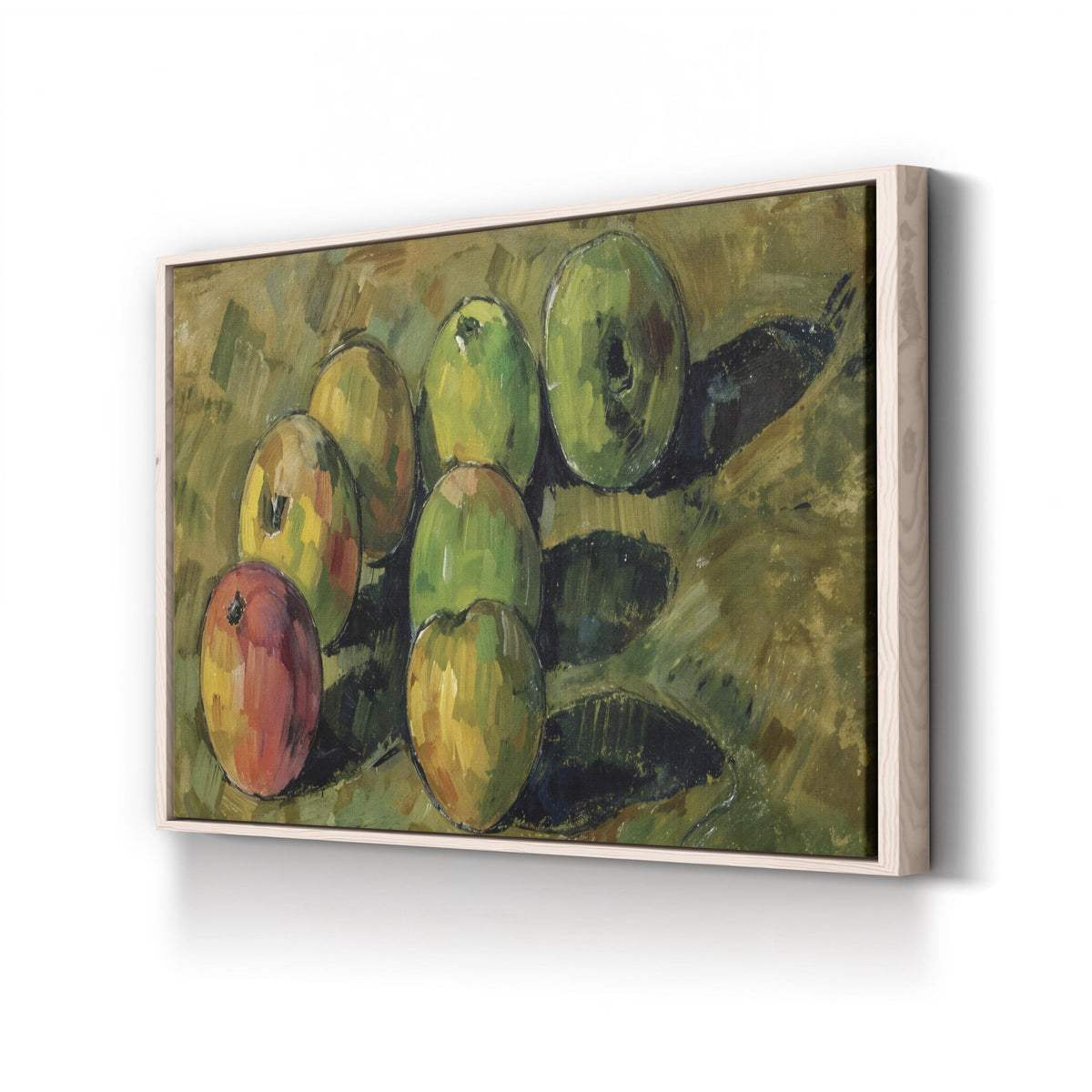 Still Life With Apples by Paul Cézanne canvas print in natural wood frame