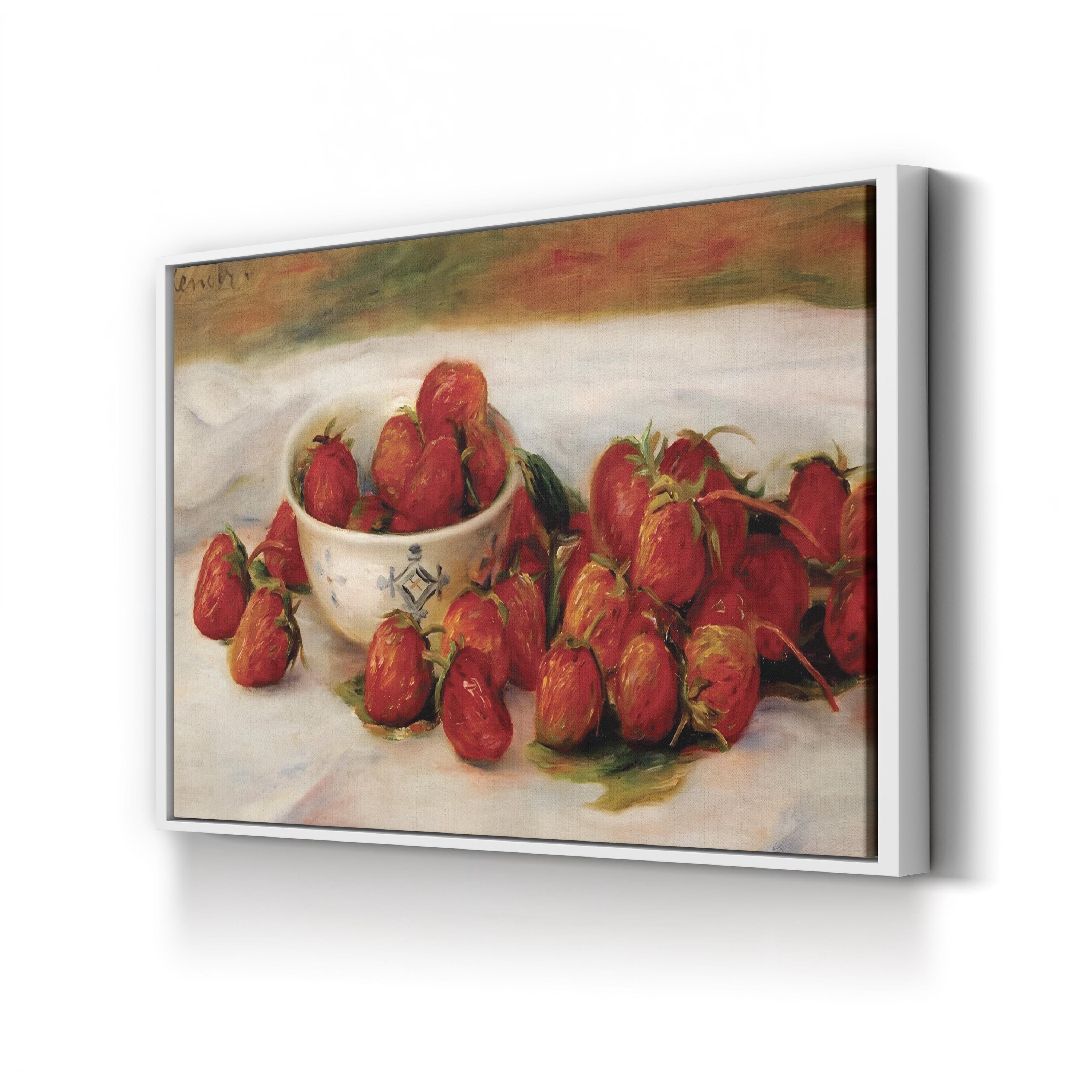 Strawberries in a Ceramic Bowl by Pierre-Auguste Renoir canvas print in a white frame