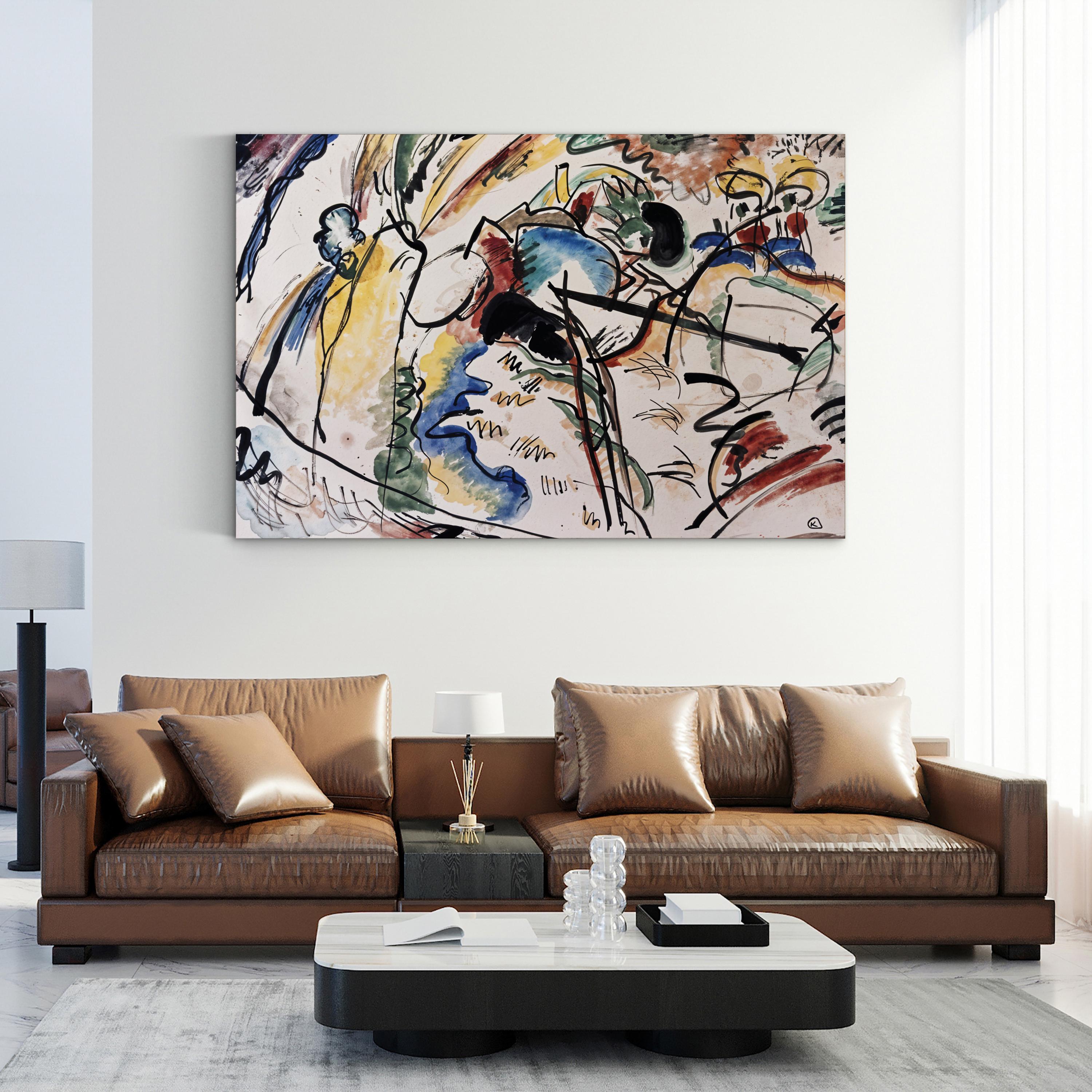 1960 After Wassily Kandinsky “Improvisation” Offset Lithograph Print Wall Art