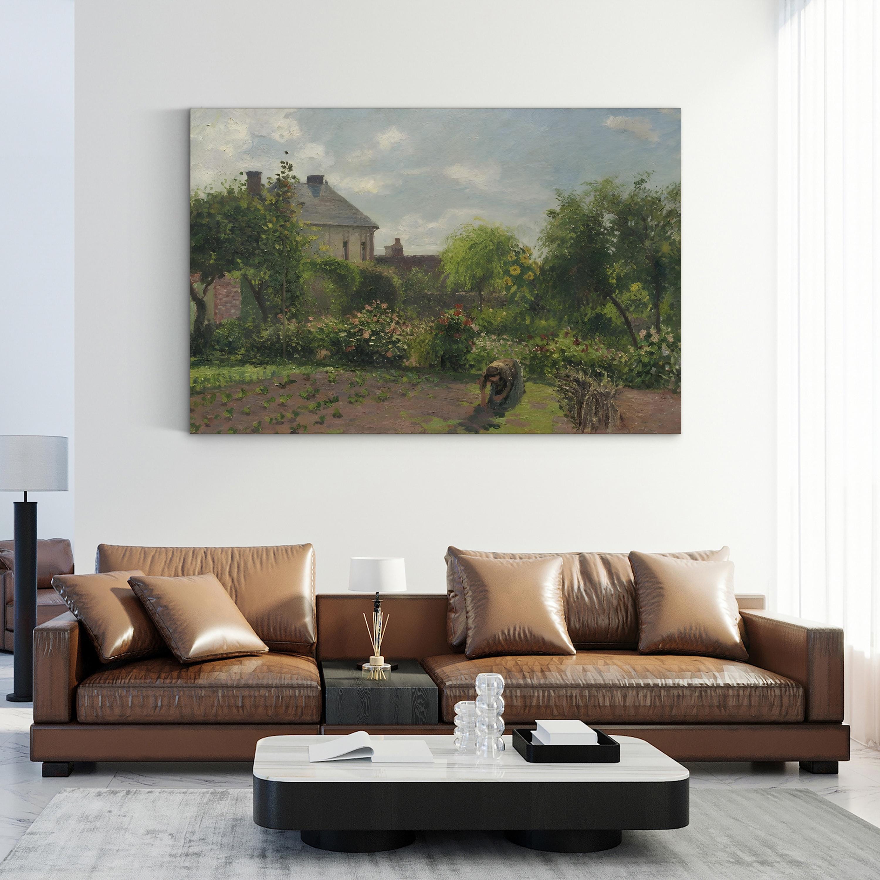 Vintage “The Artist’s Garden at Eragny” Canvas Art Print: Camille Pissarro, 1898