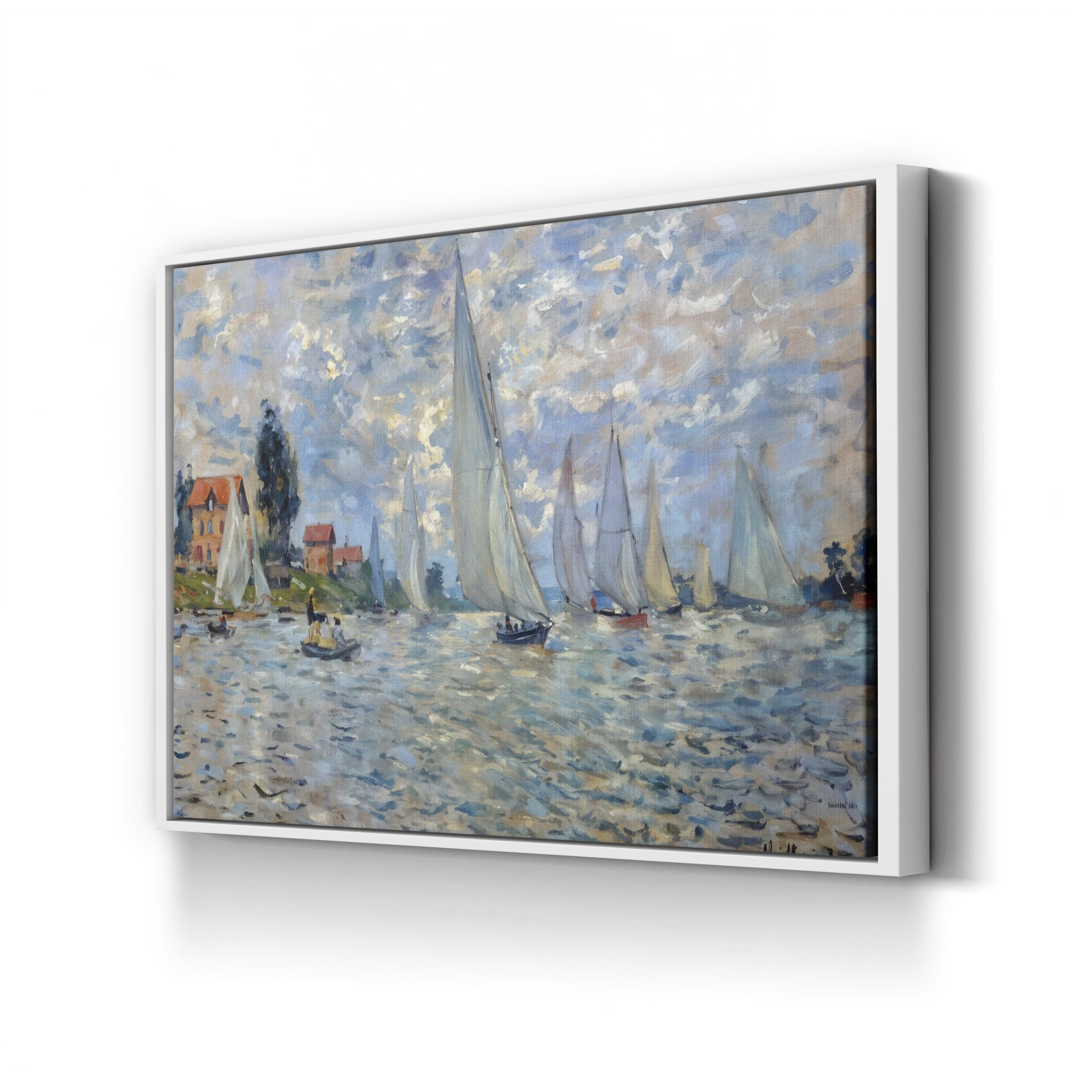 The Boats or Regatta at Argenteuil Wall Art by Claude Monet – Impressionist Nautical Seascape Canvas