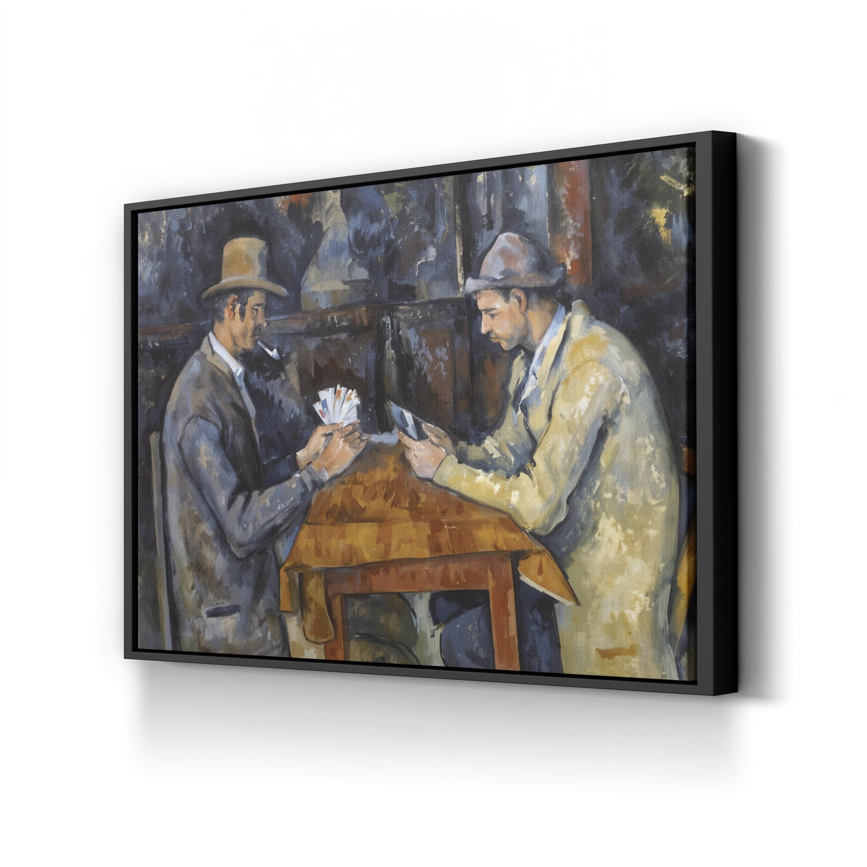The Card Players (1893–1896) Canvas Print by Paul Cézanne | Vintage Framed Classical Painting