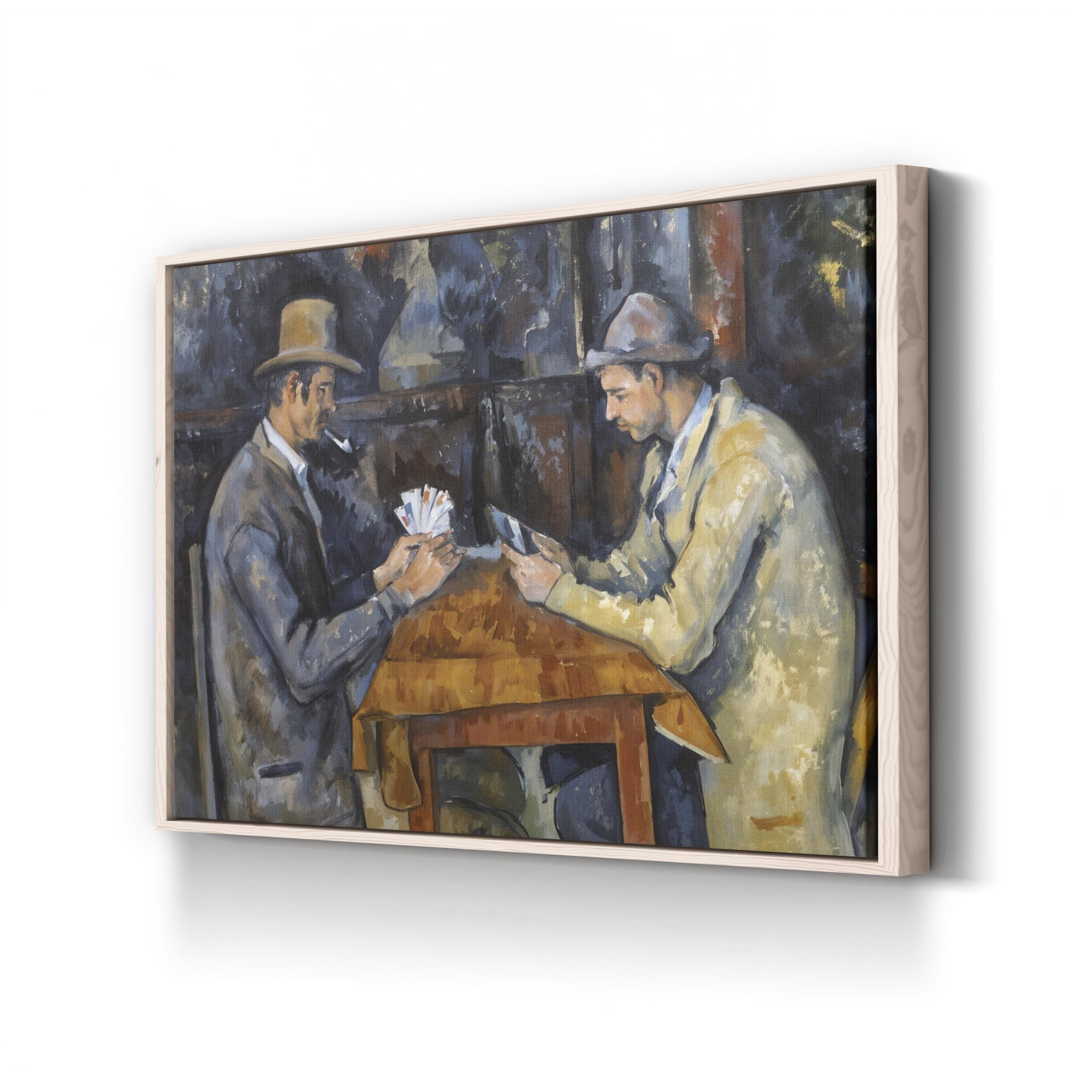 The Card Players (1893–1896) Canvas Print by Paul Cézanne | Vintage Framed Classical Painting