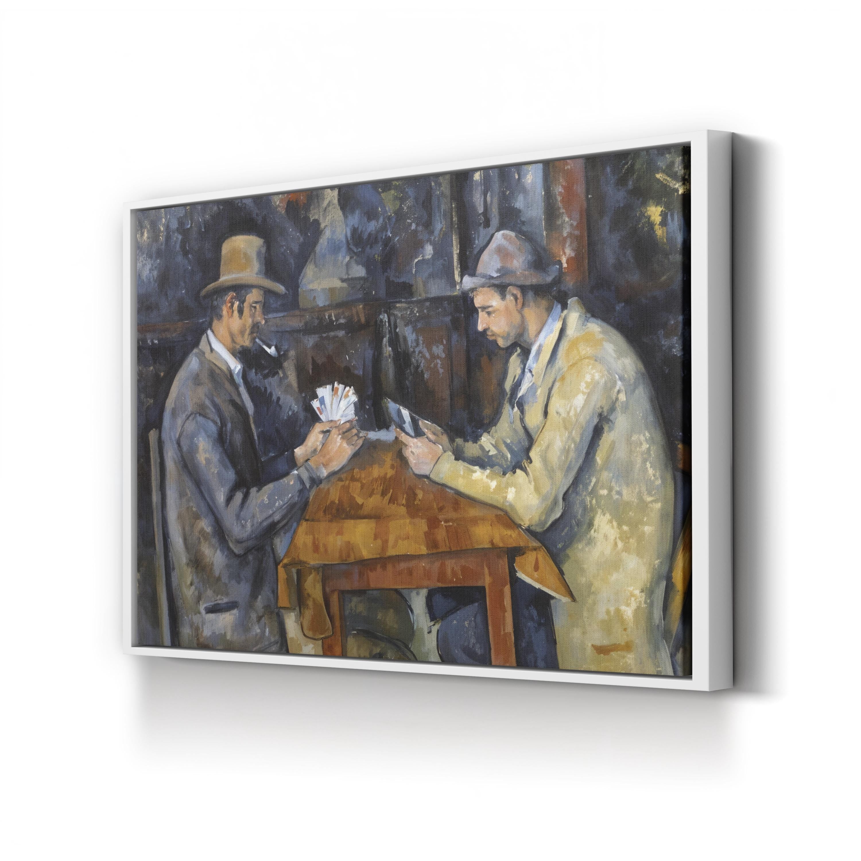 The Card Players (1893–1896) Canvas Print by Paul Cézanne | Vintage Framed Classical Painting