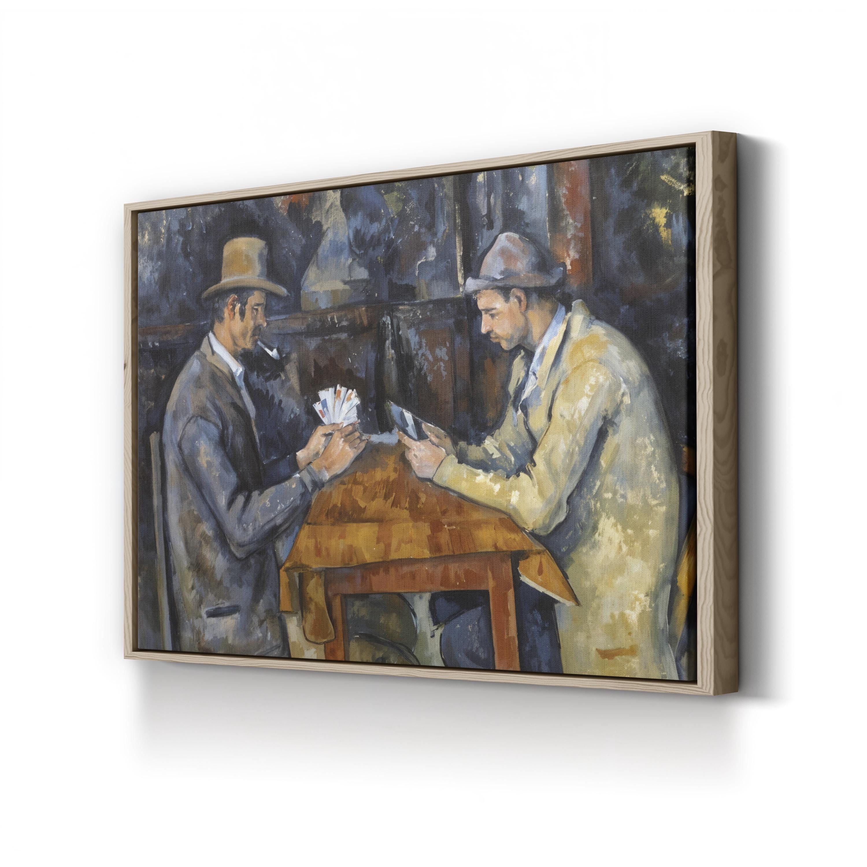 The Card Players (1893–1896) Canvas Print by Paul Cézanne | Vintage Framed Classical Painting
