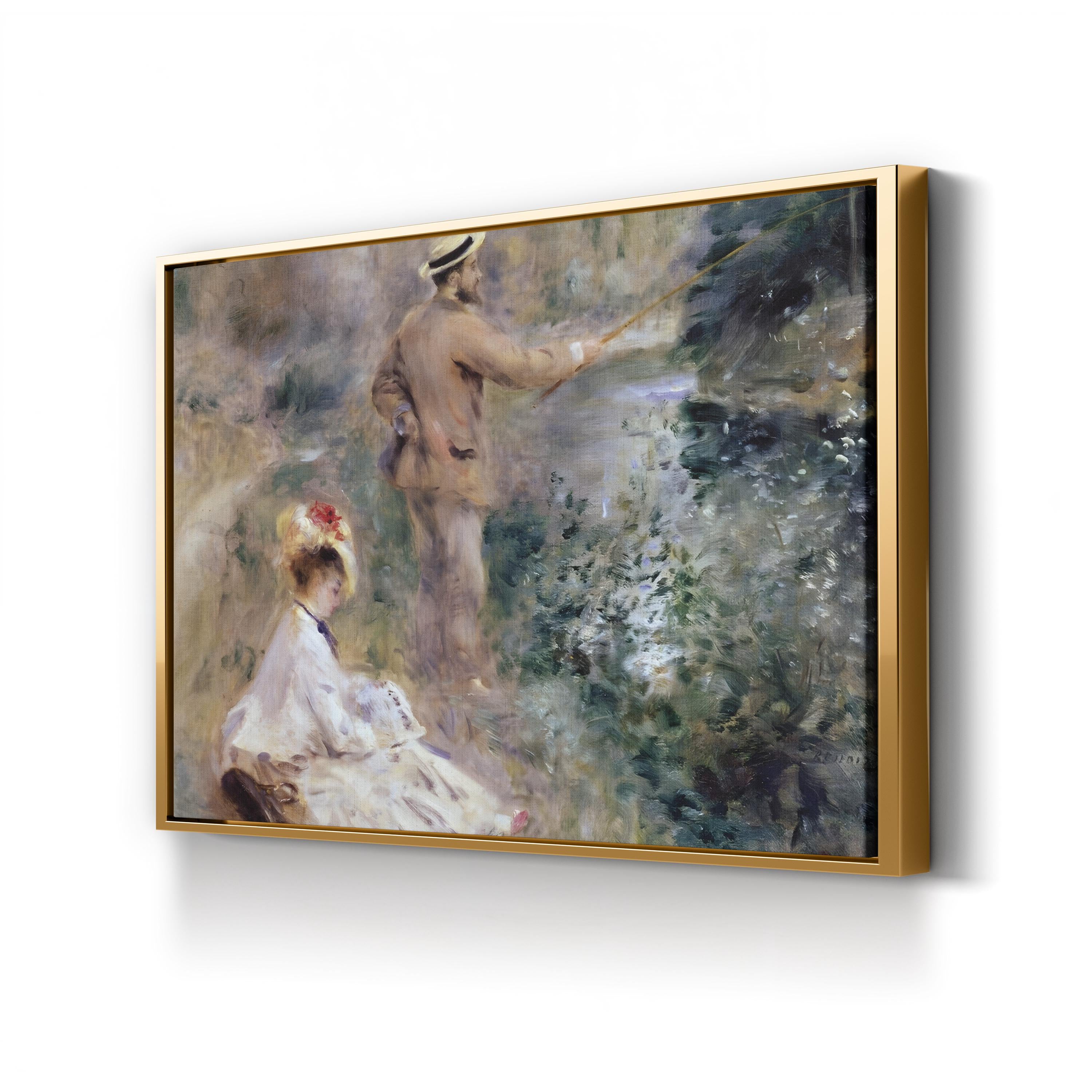 The Fisherman (Le Pêcheur), 1874 by Pierre-Auguste Renoir canvas print in a gold frame